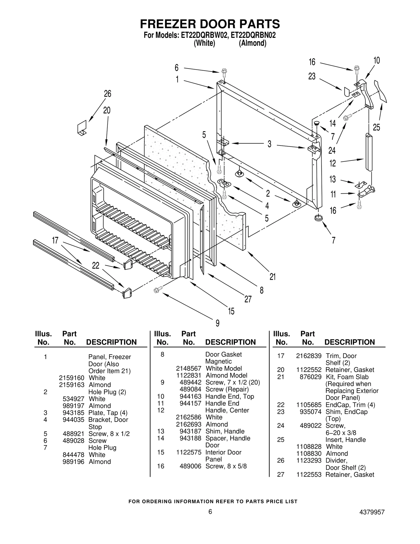 FREEZER DOOR PARTS