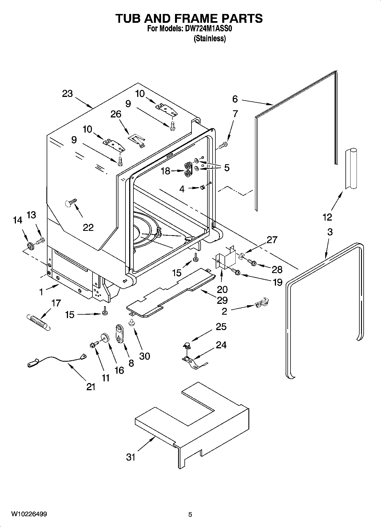 05 - TUB AND FRAME PARTS
