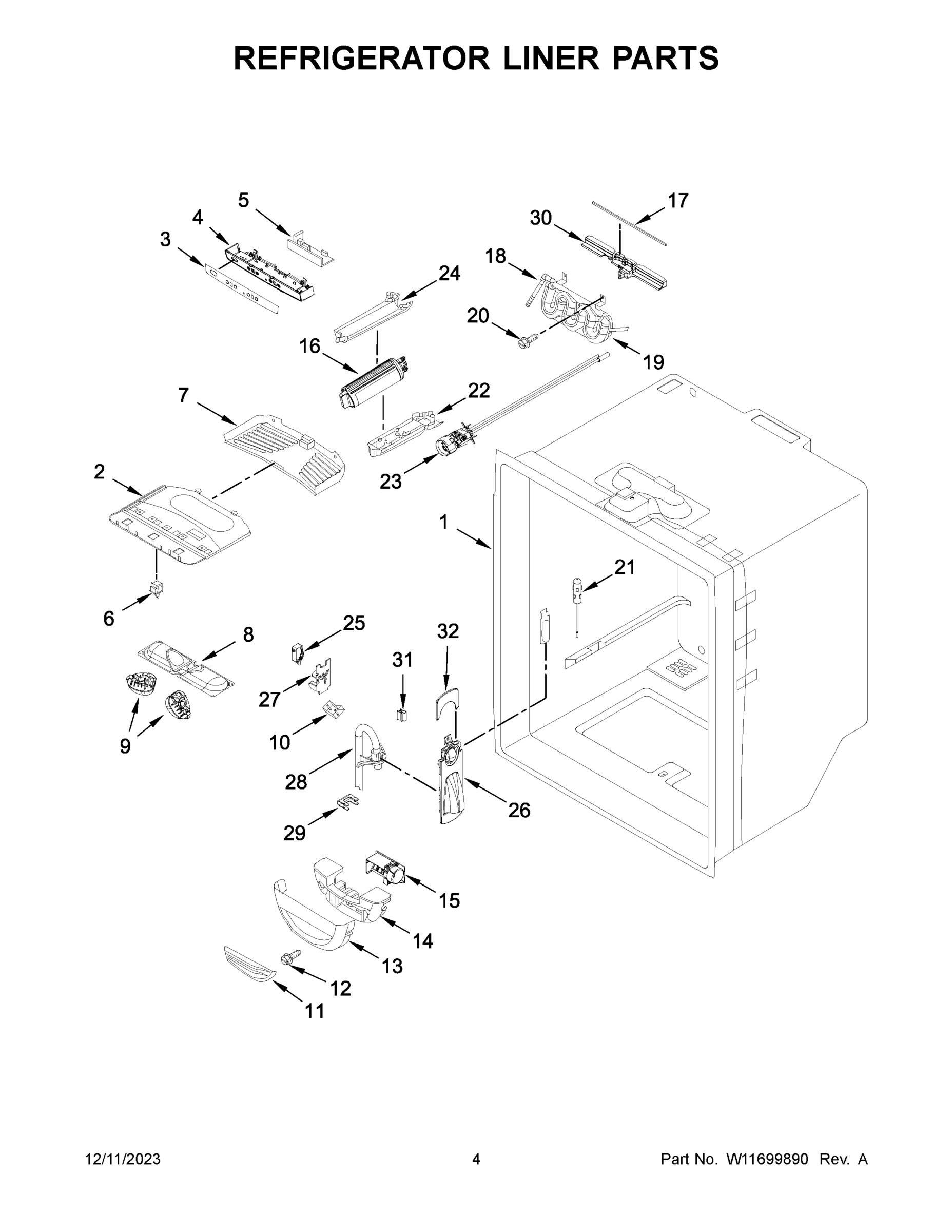 03 - REFRIGERATOR LINER PARTS