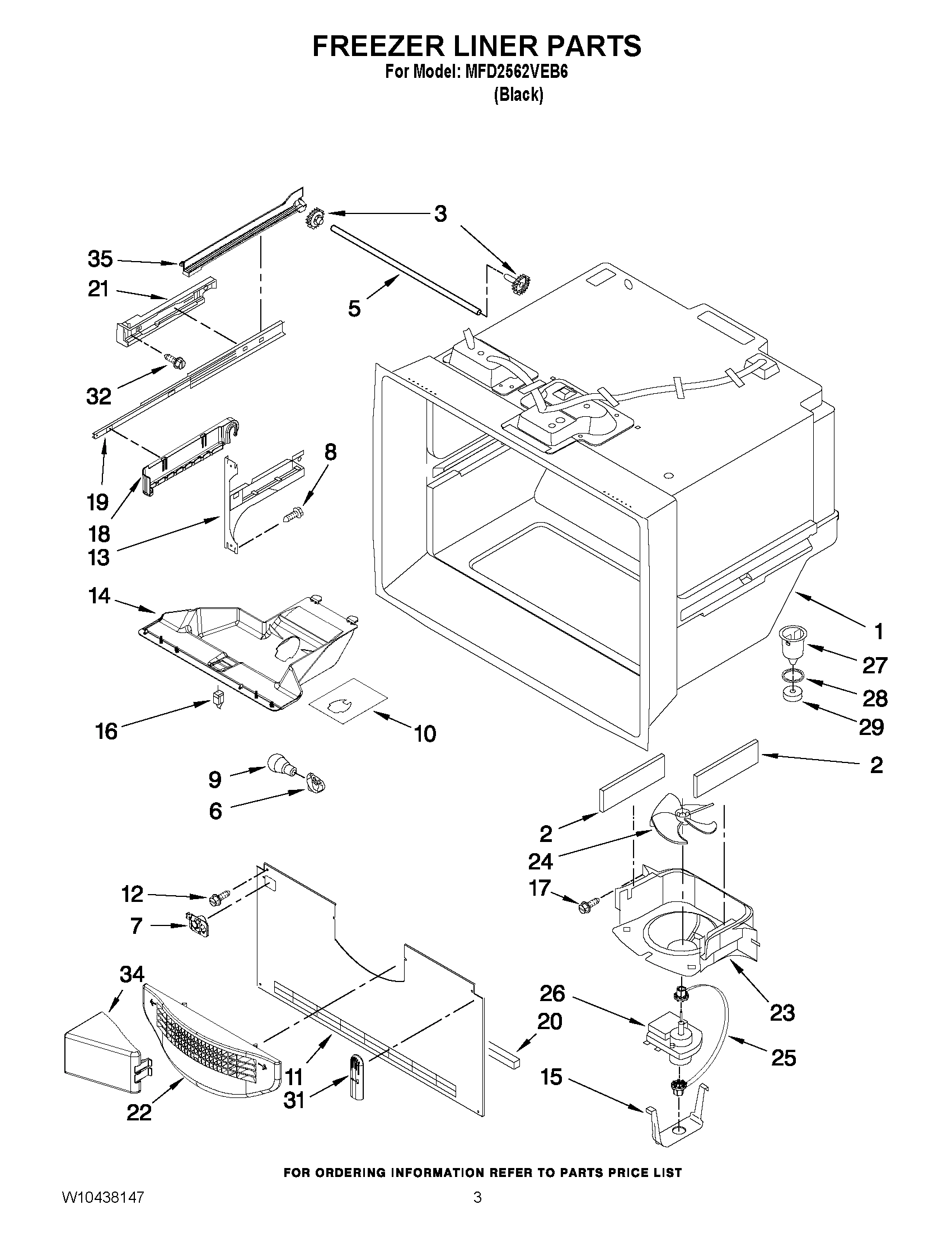 02 - FREEZER LINER PARTS