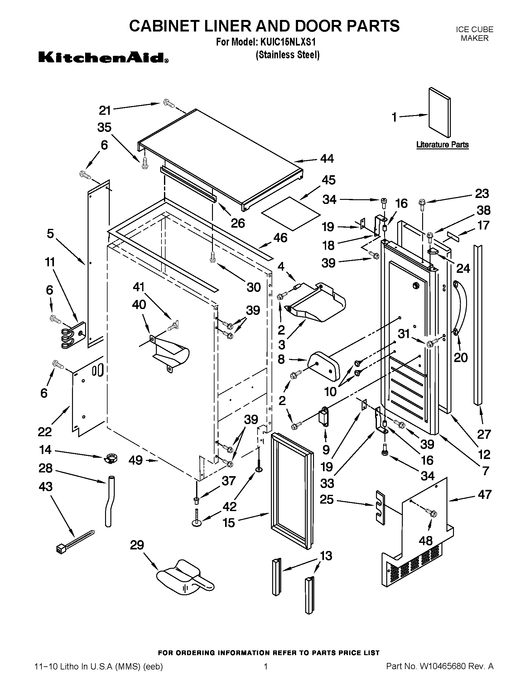 01 - CABINET LINER AND DOOR PARTS