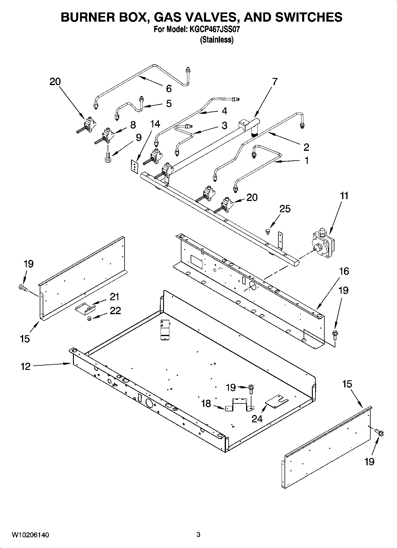 02 - BURNER BOX, GAS VALVES, AND SWITCHES, OPTIONAL PARTS