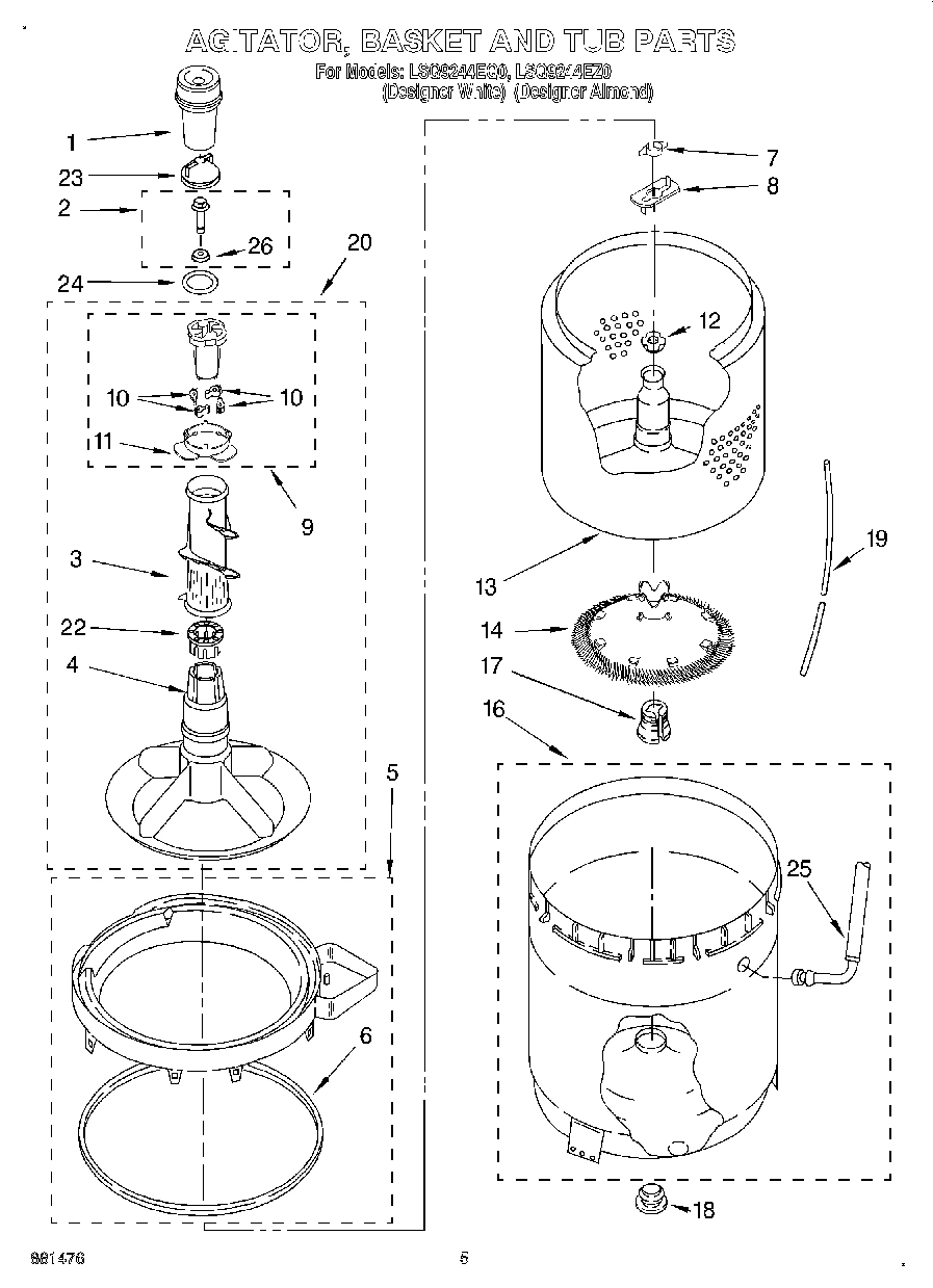 03 - AGITATOR, BASKET AND TUB