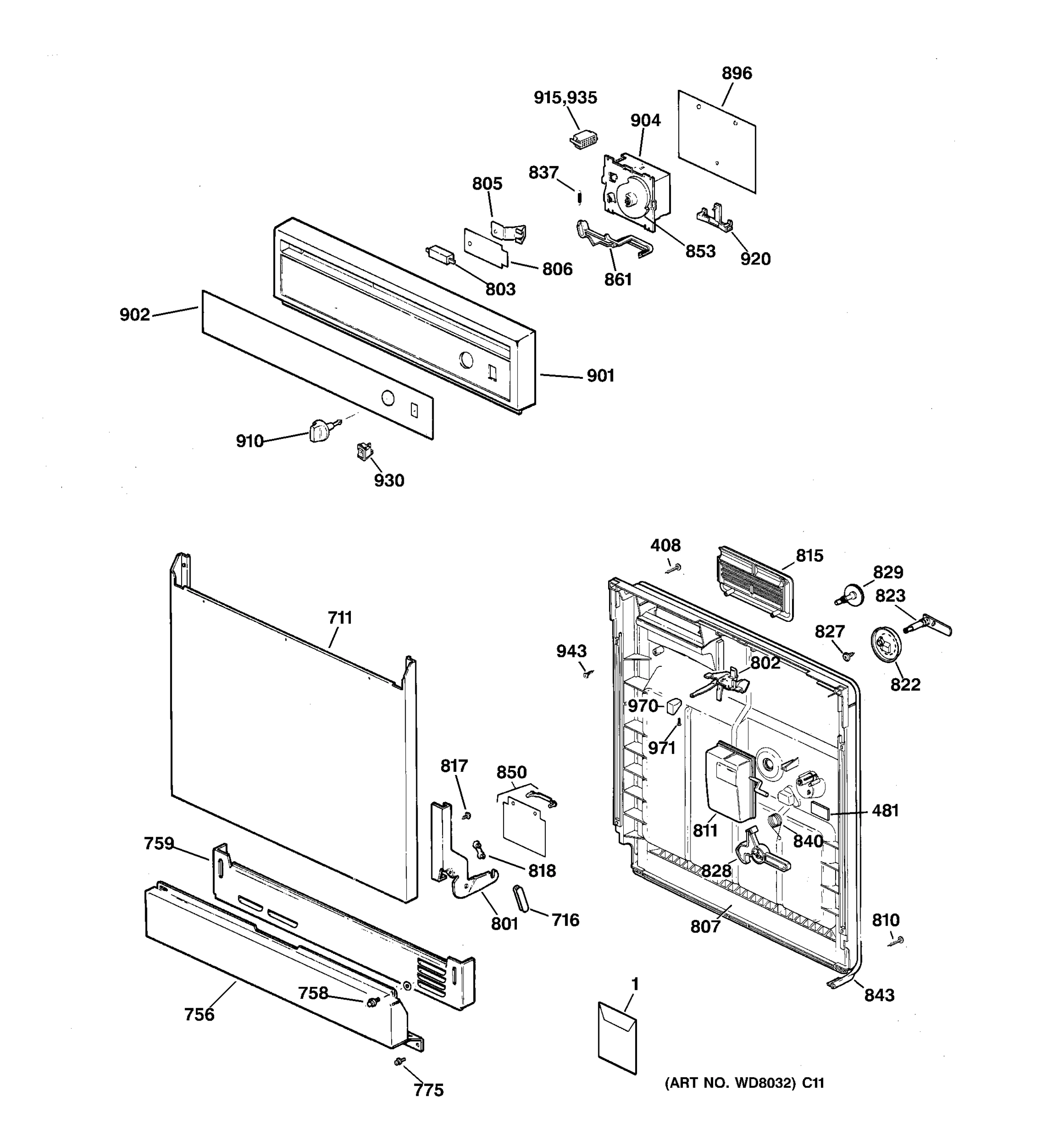 ESCUTCHEON & DOOR ASSEMBLY