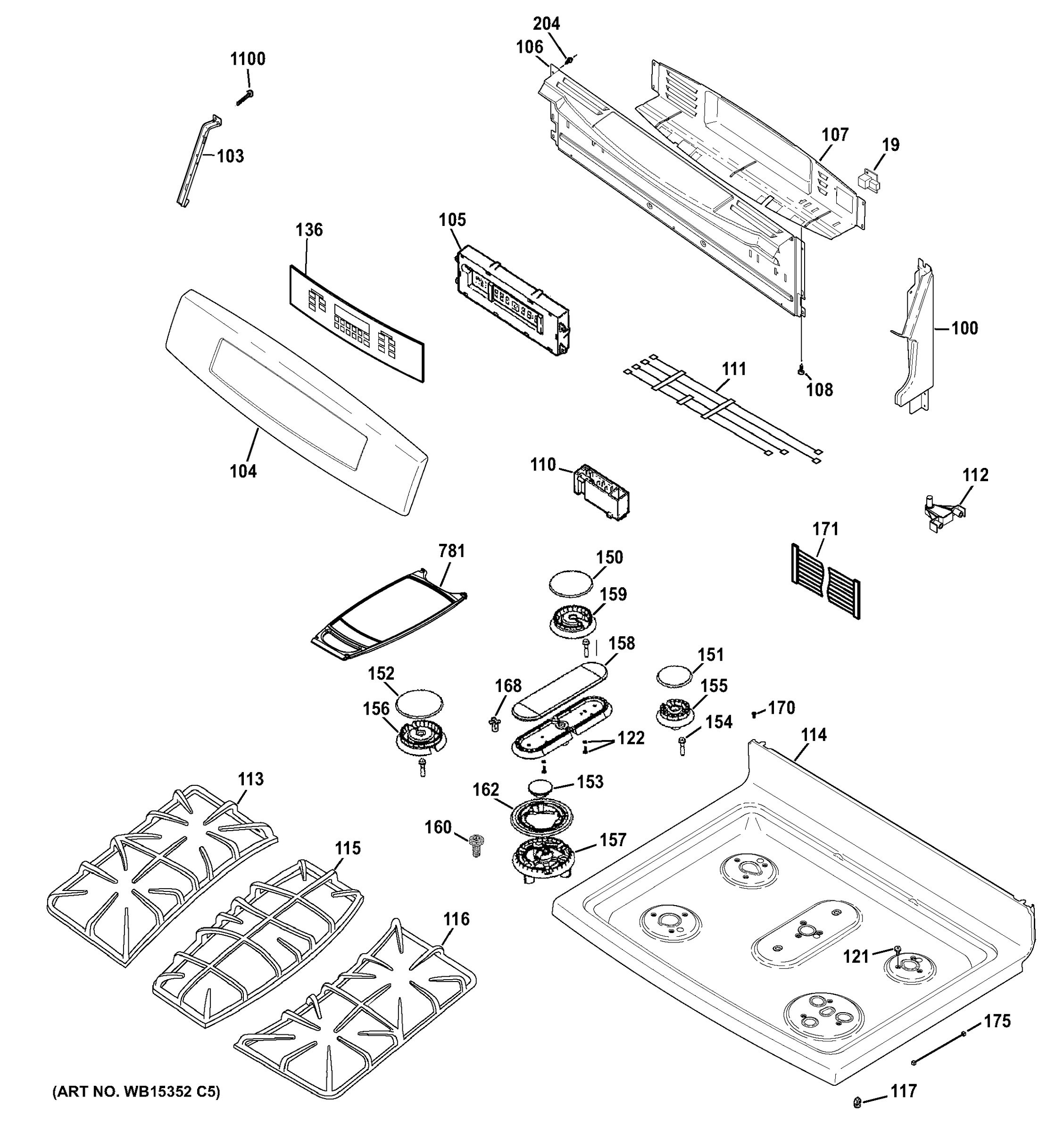 CONTROL PANEL & COOKTOP