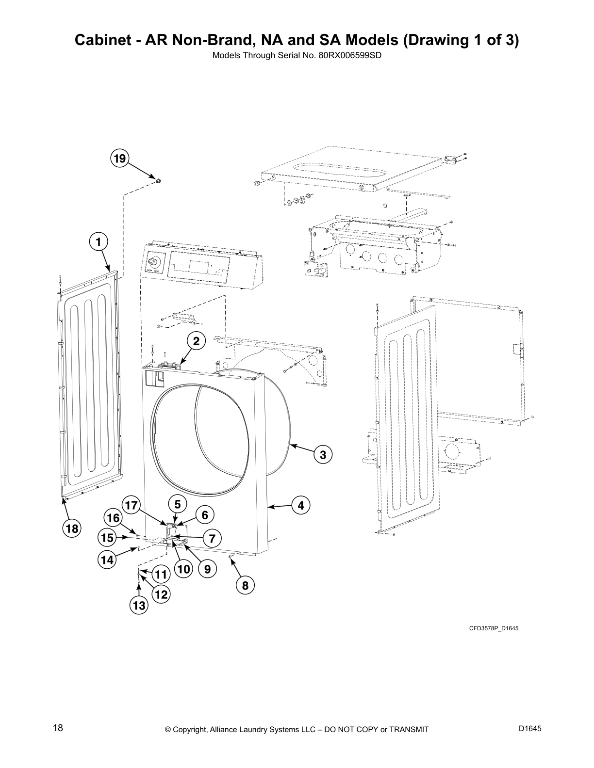 Cabinet - AR Non-Brand, NA and SA Models (Drawing 1 of 3)