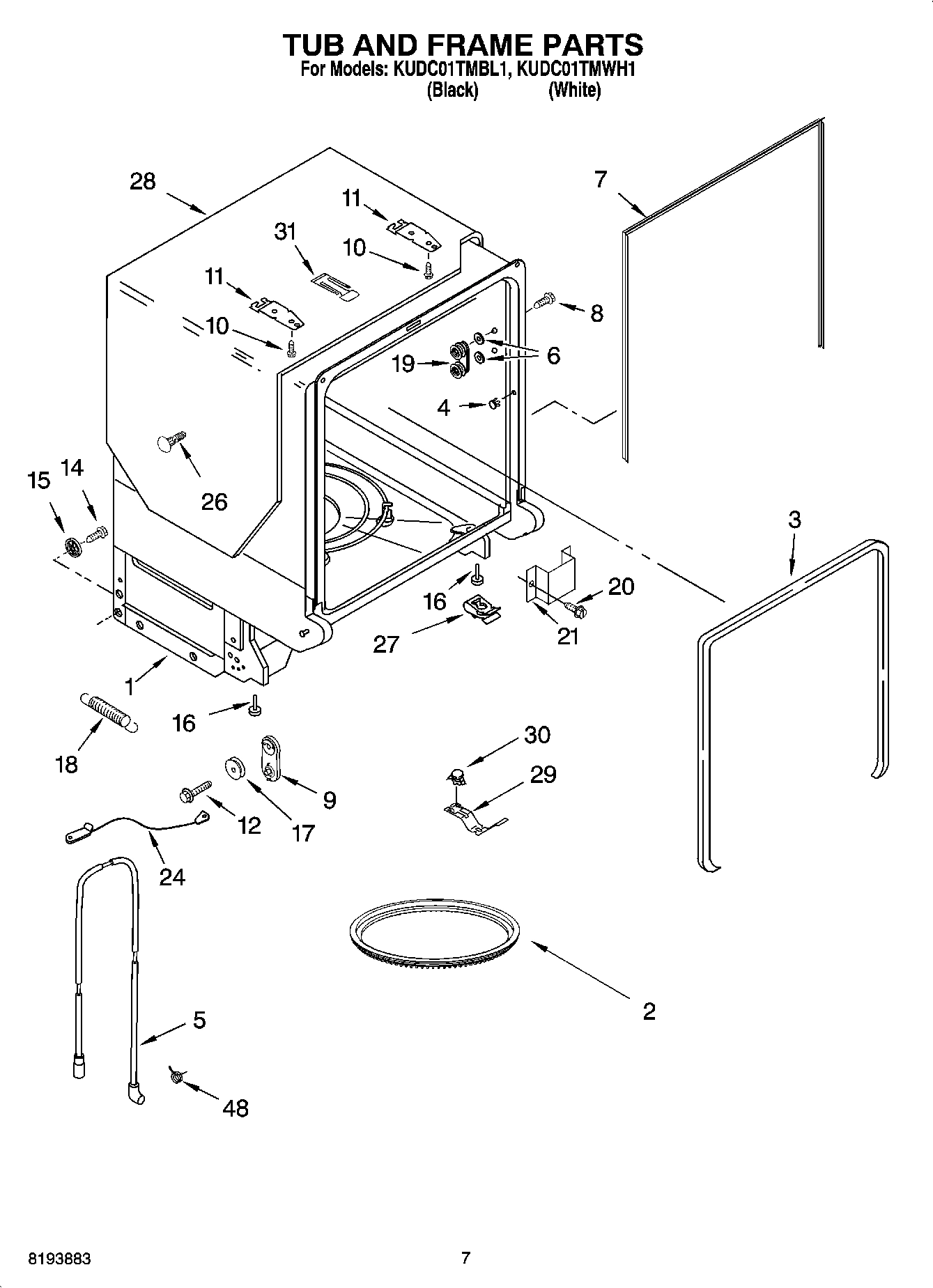 07 - TUB AND FRAME PARTS