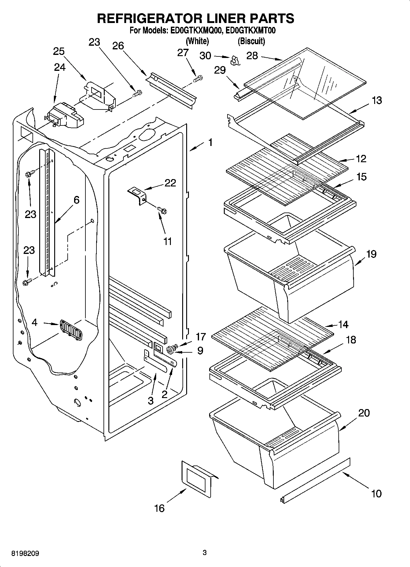 02 - REFRIGERATOR LINER PARTS