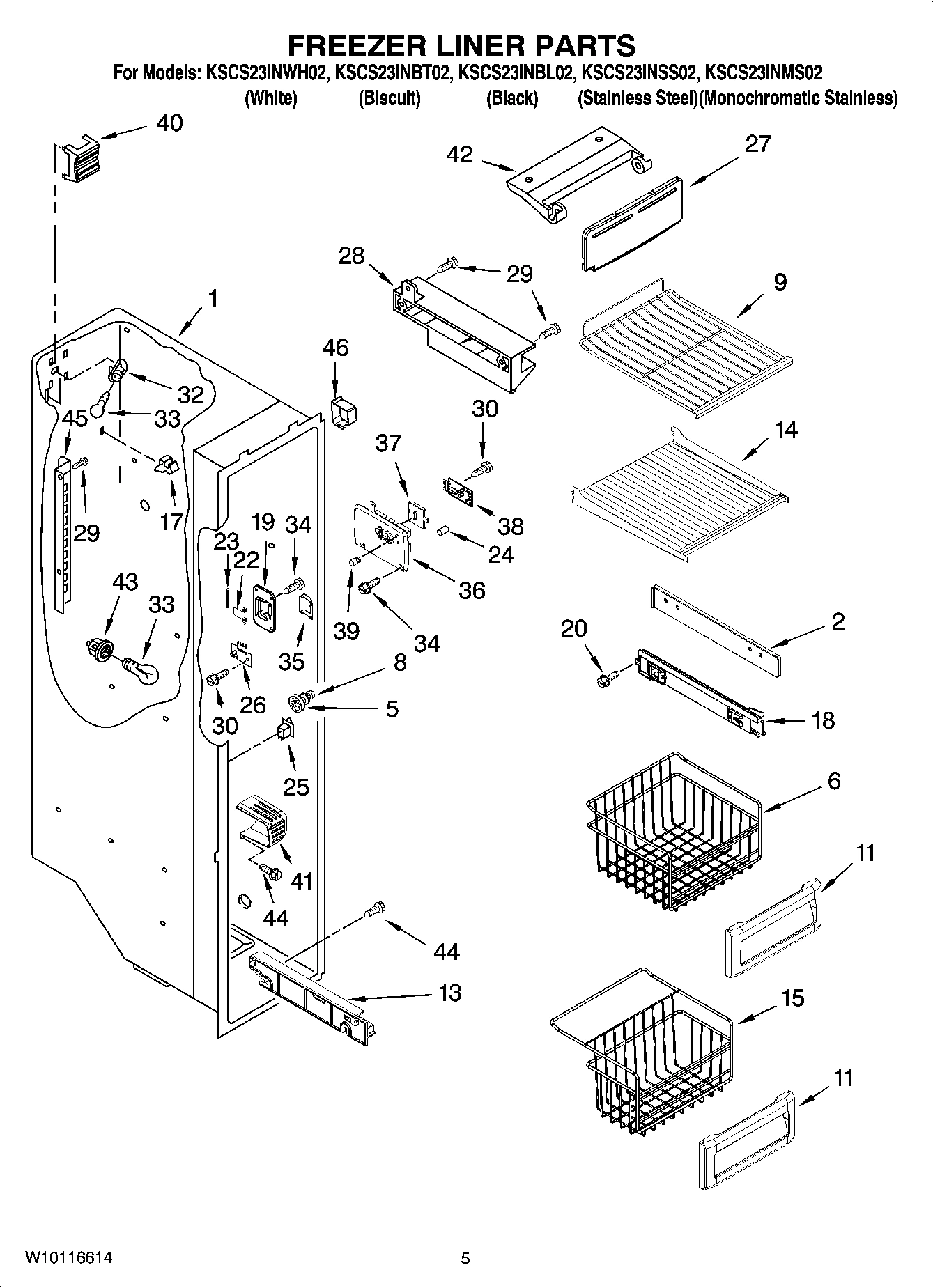 04 - FREEZER LINER PARTS