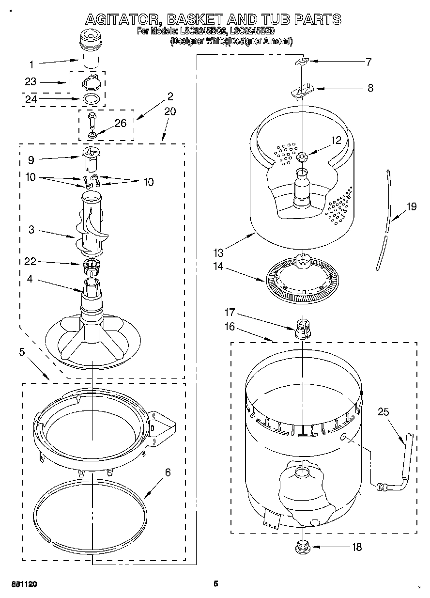 04 - AGITATOR, BASKET AND TUB