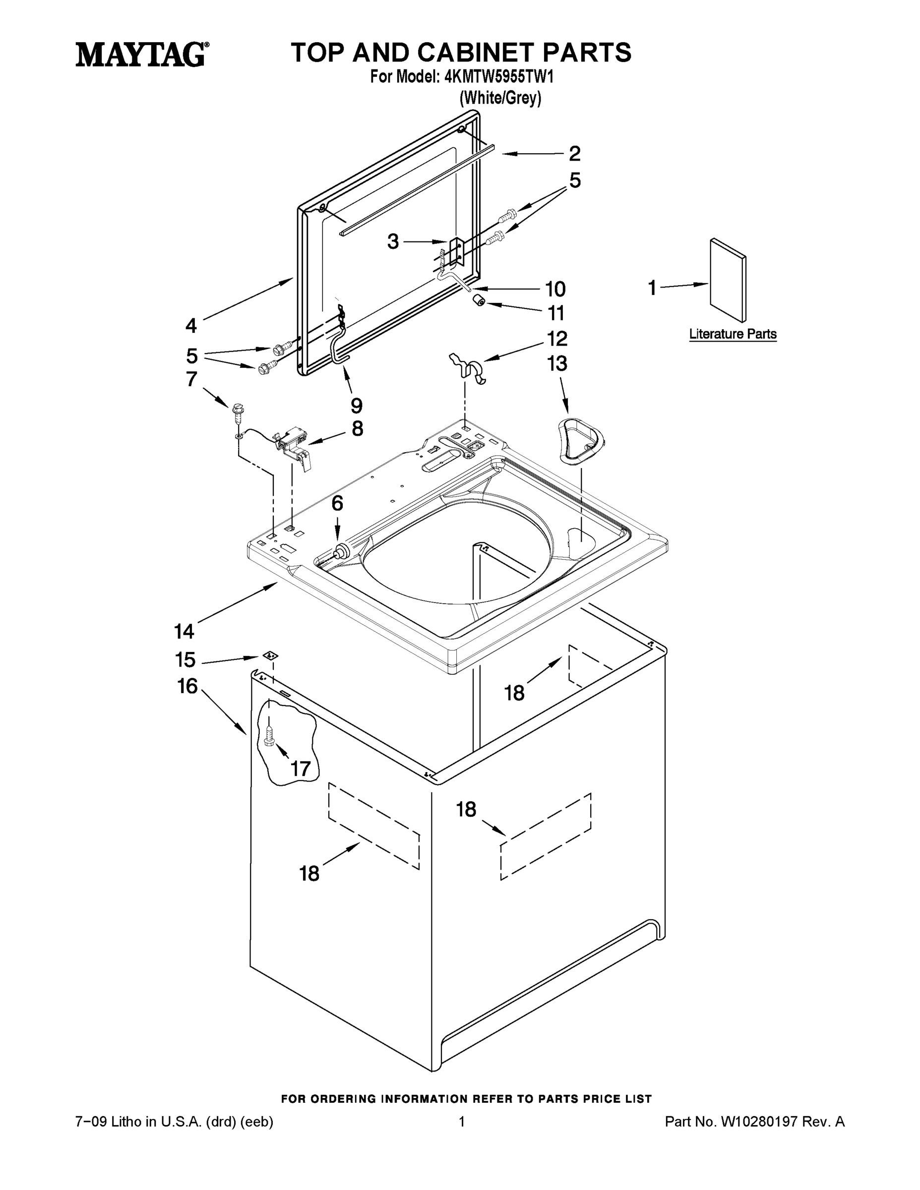 01 - TOP AND CABINET PARTS