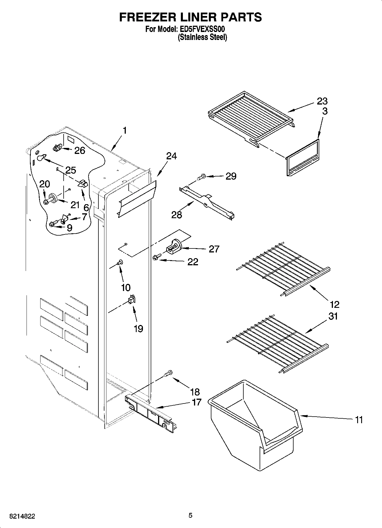 04 - FREEZER LINER PARTS