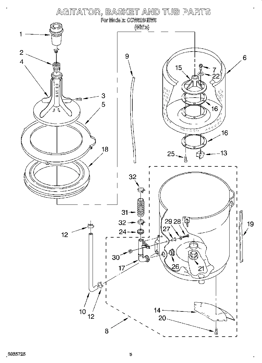 03 - AGITATOR, BASKET, AND TUB