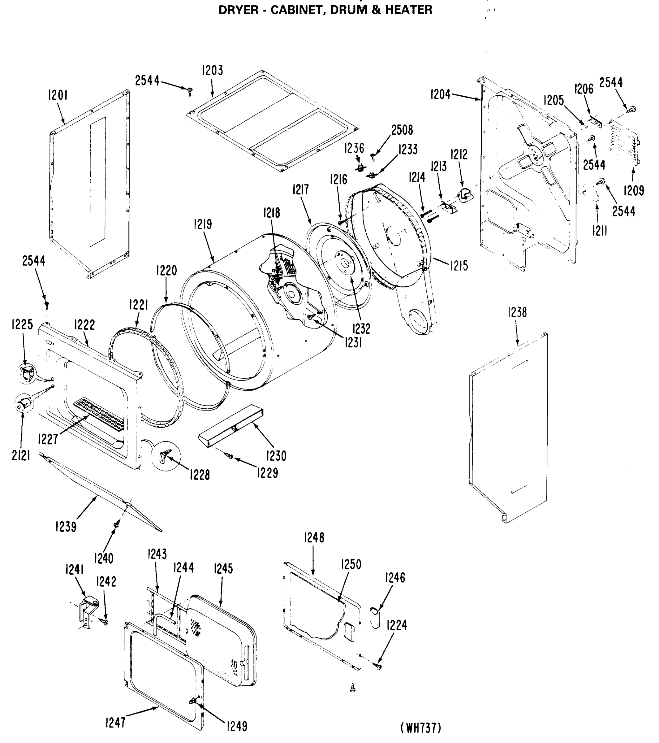 DRYER - CABINET, DRUM & HEATER