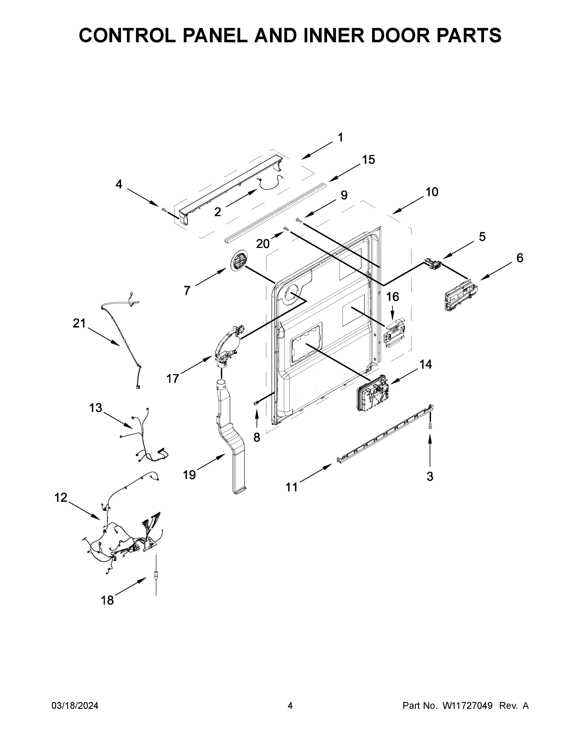 03 - CONTROL PANEL AND INNER DOOR PARTS