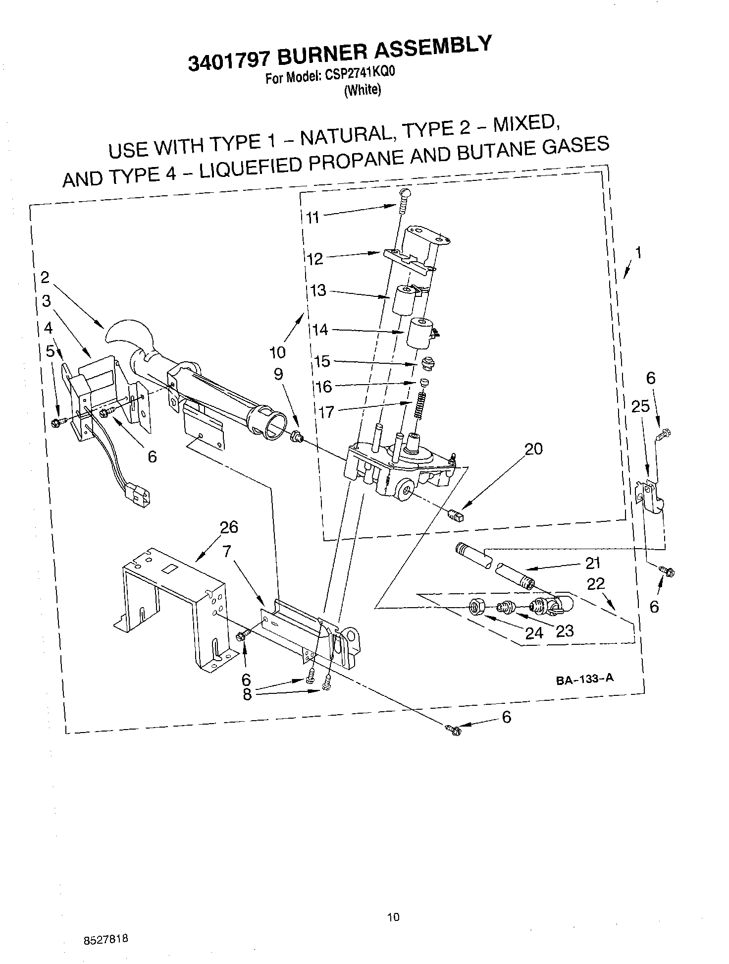 08 - 3401797 BURNER ASSEMBLY