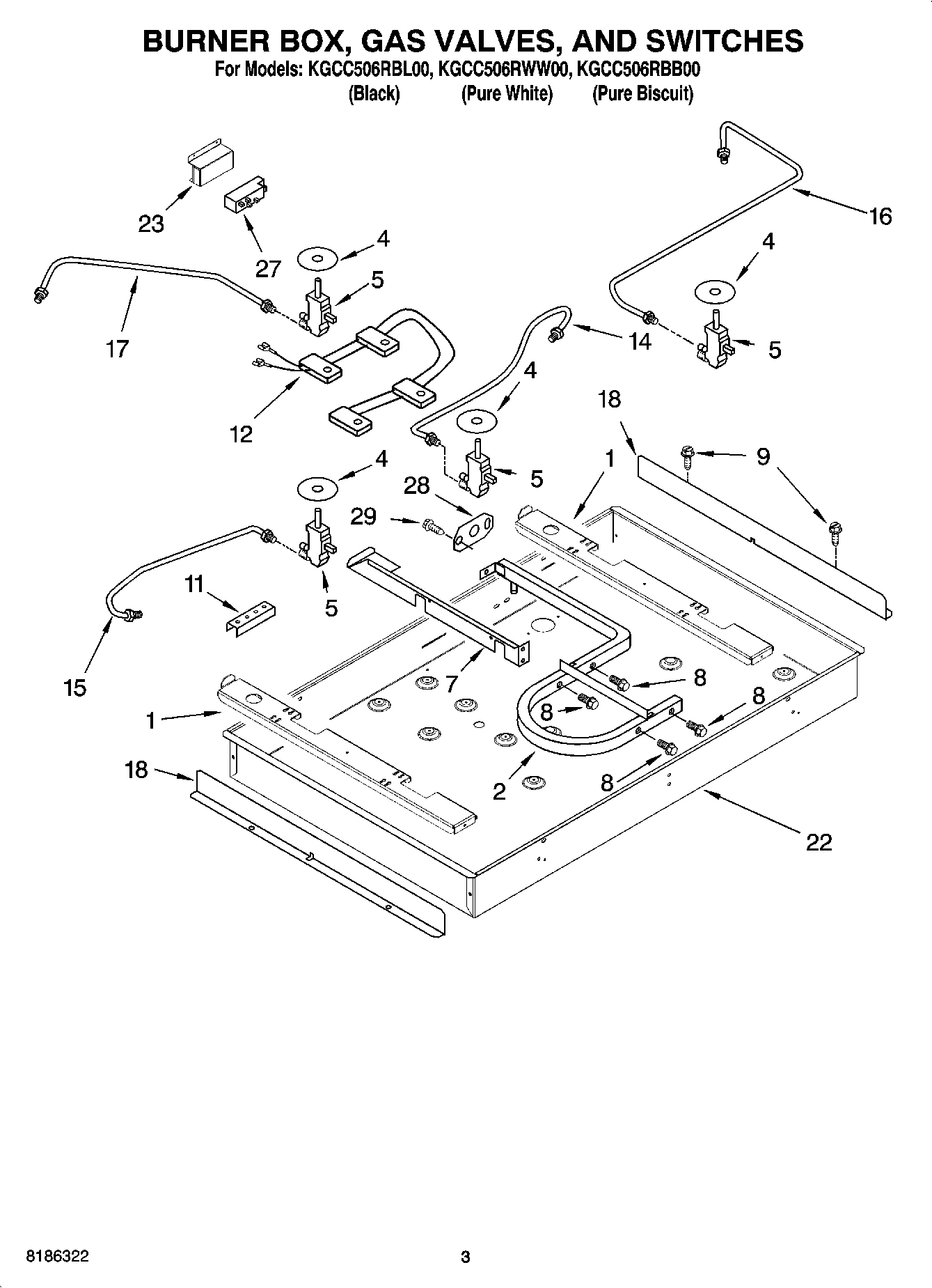 02 - BURNER BOX, GAS VALVES, AND SWITCHES, OPTIONAL PARTS
