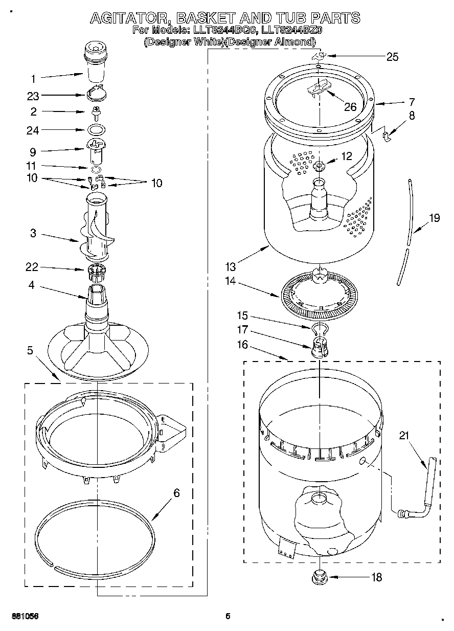 04 - AGITATOR, BASKET AND TUB
