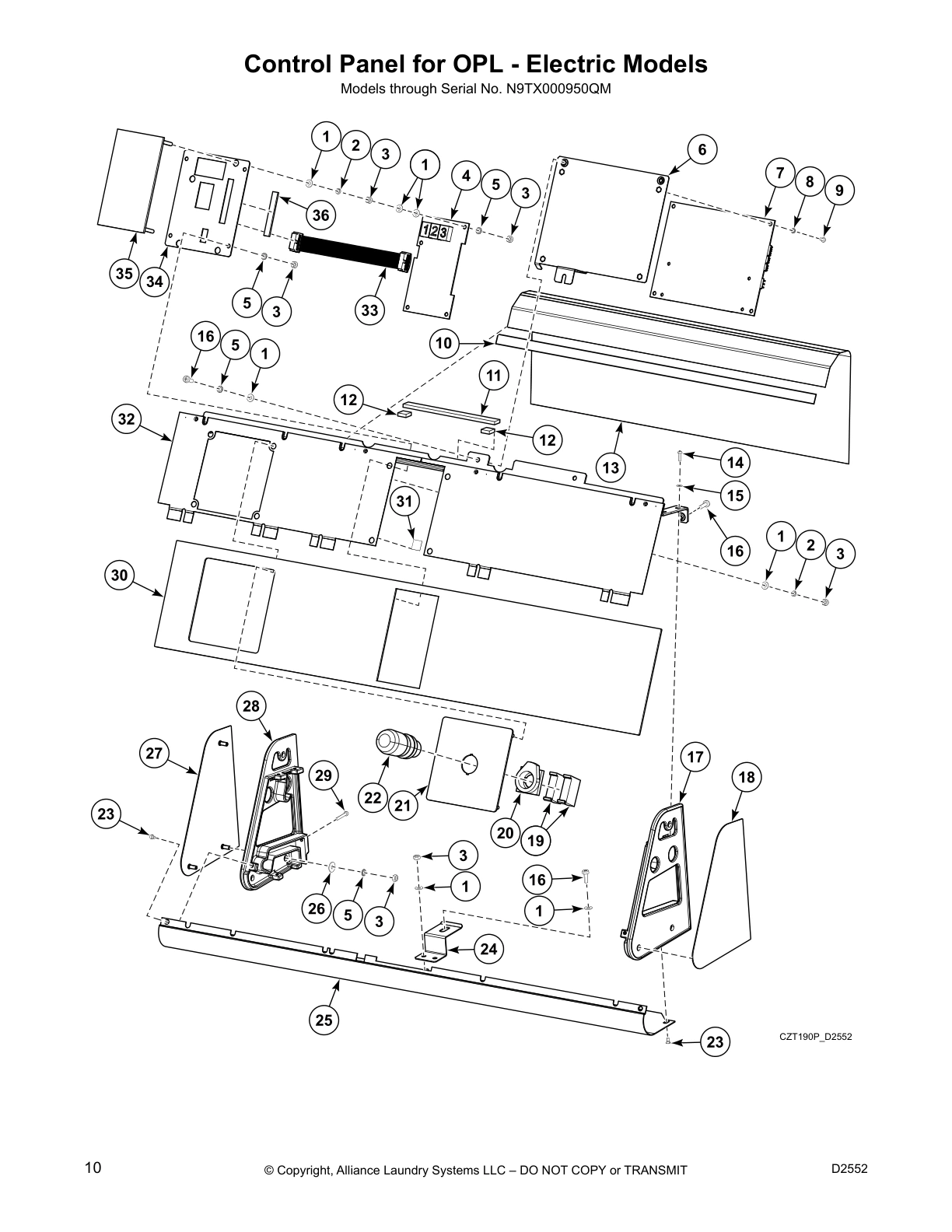 Control Panel for OPL - Electric Models