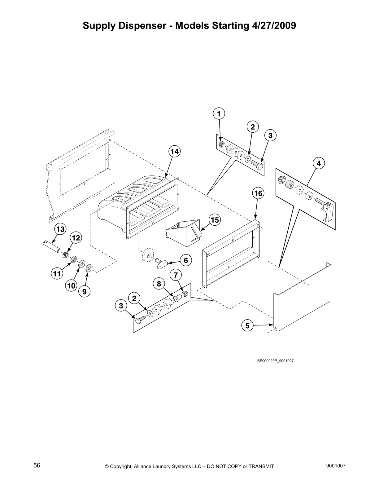 Supply Dispenser - Models Starting 4/27/2009
