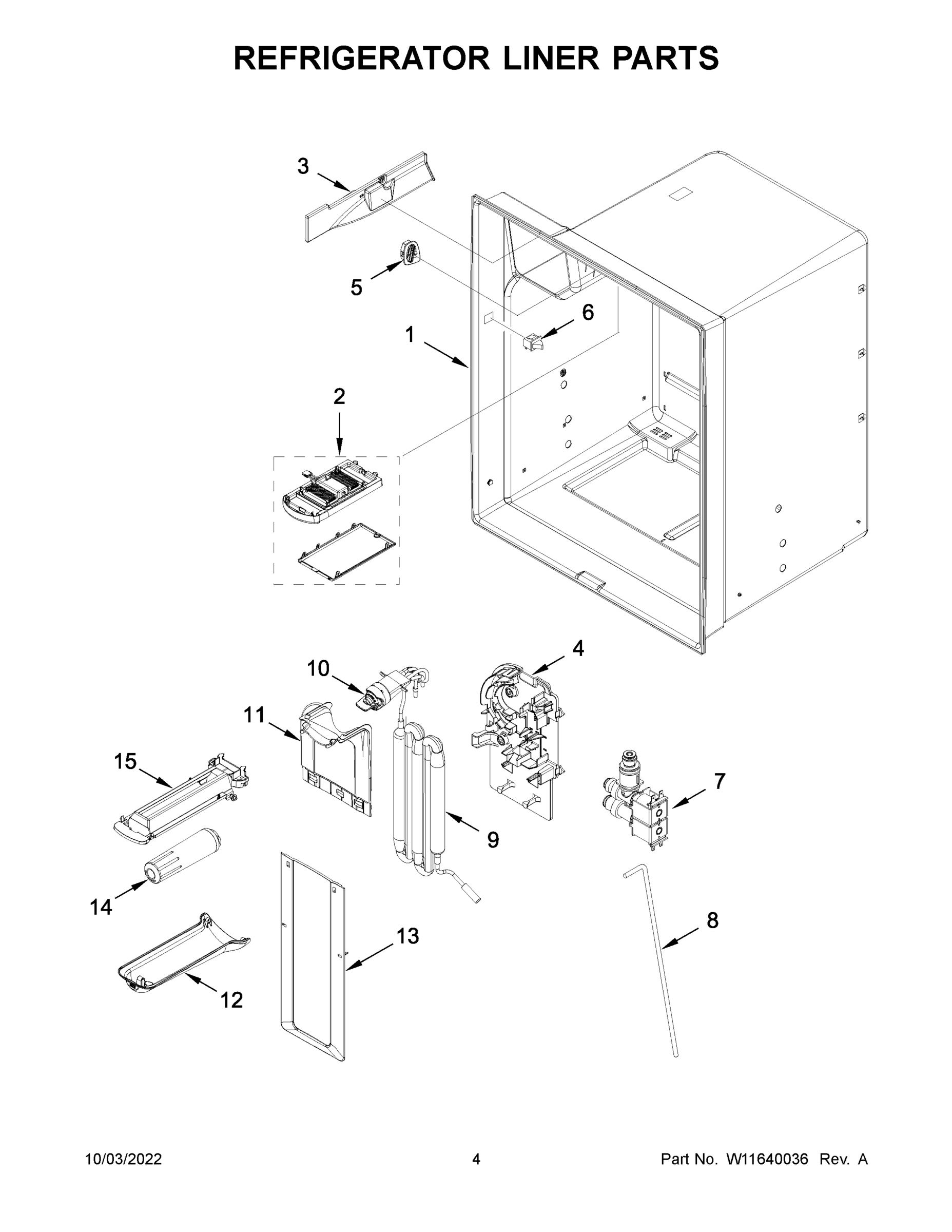 03 - REFRIGERATOR LINER PARTS