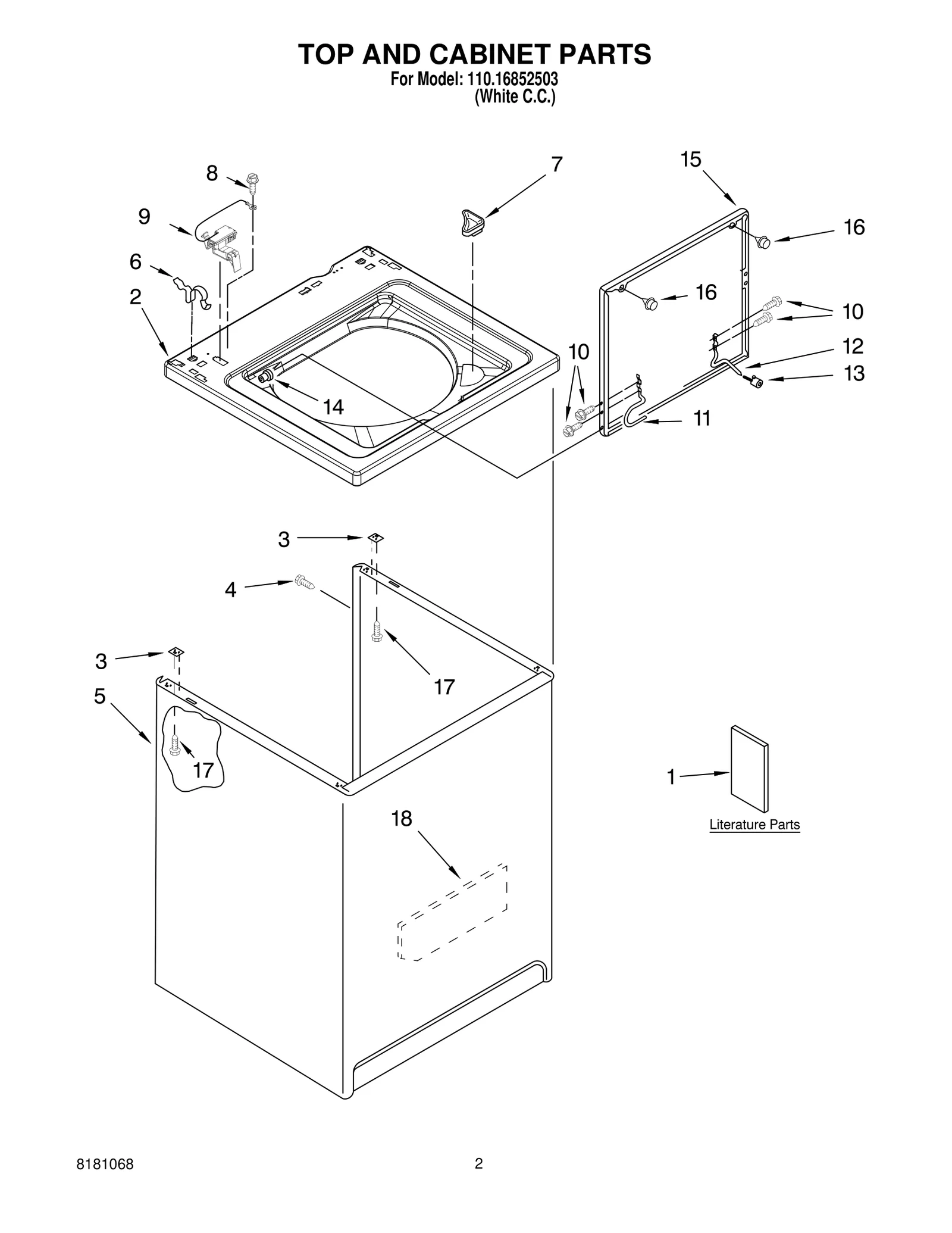 TOP AND CABINET PARTS