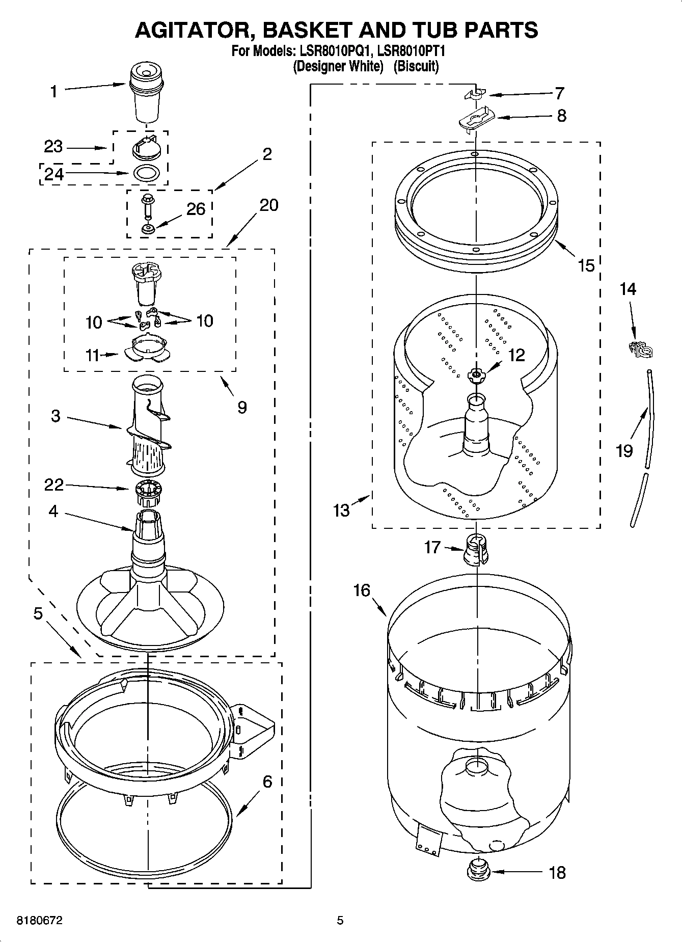 03 - AGITATOR, BASKET AND TUB PARTS