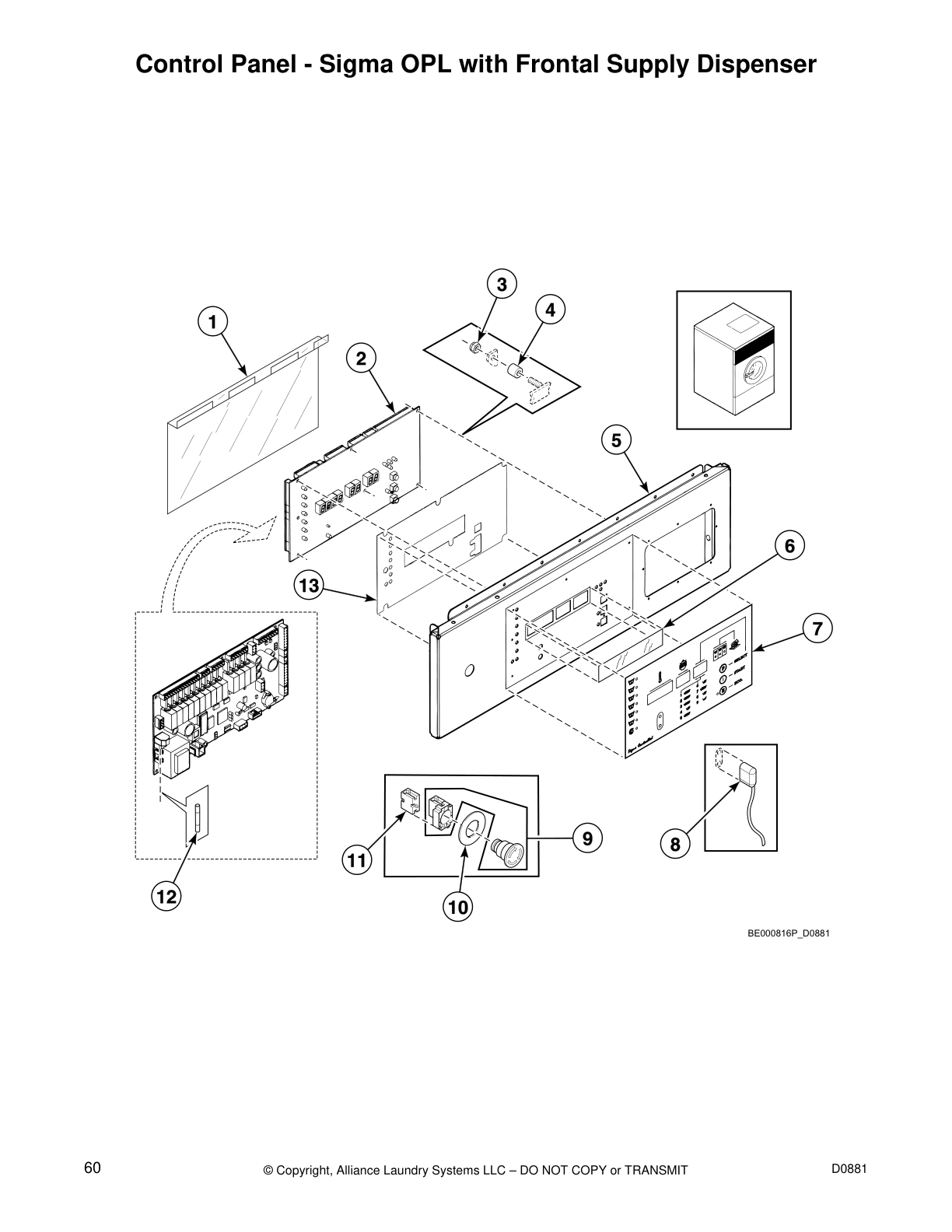 Control Panel - Sigma OPL with Frontal Supply Dispenser