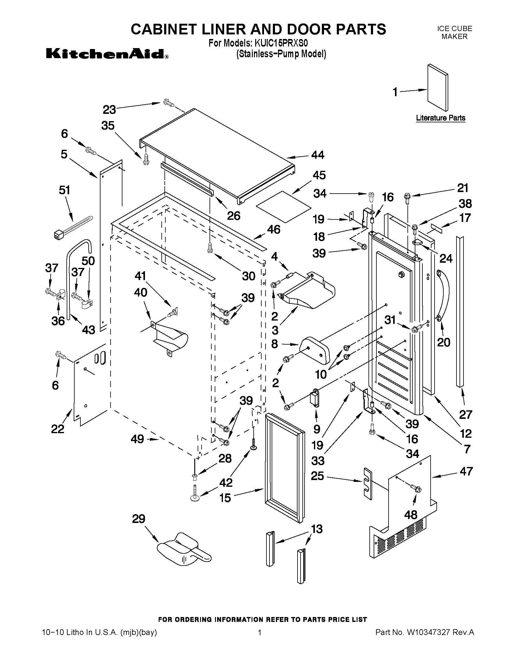 01 - CABINET LINER AND DOOR PARTS