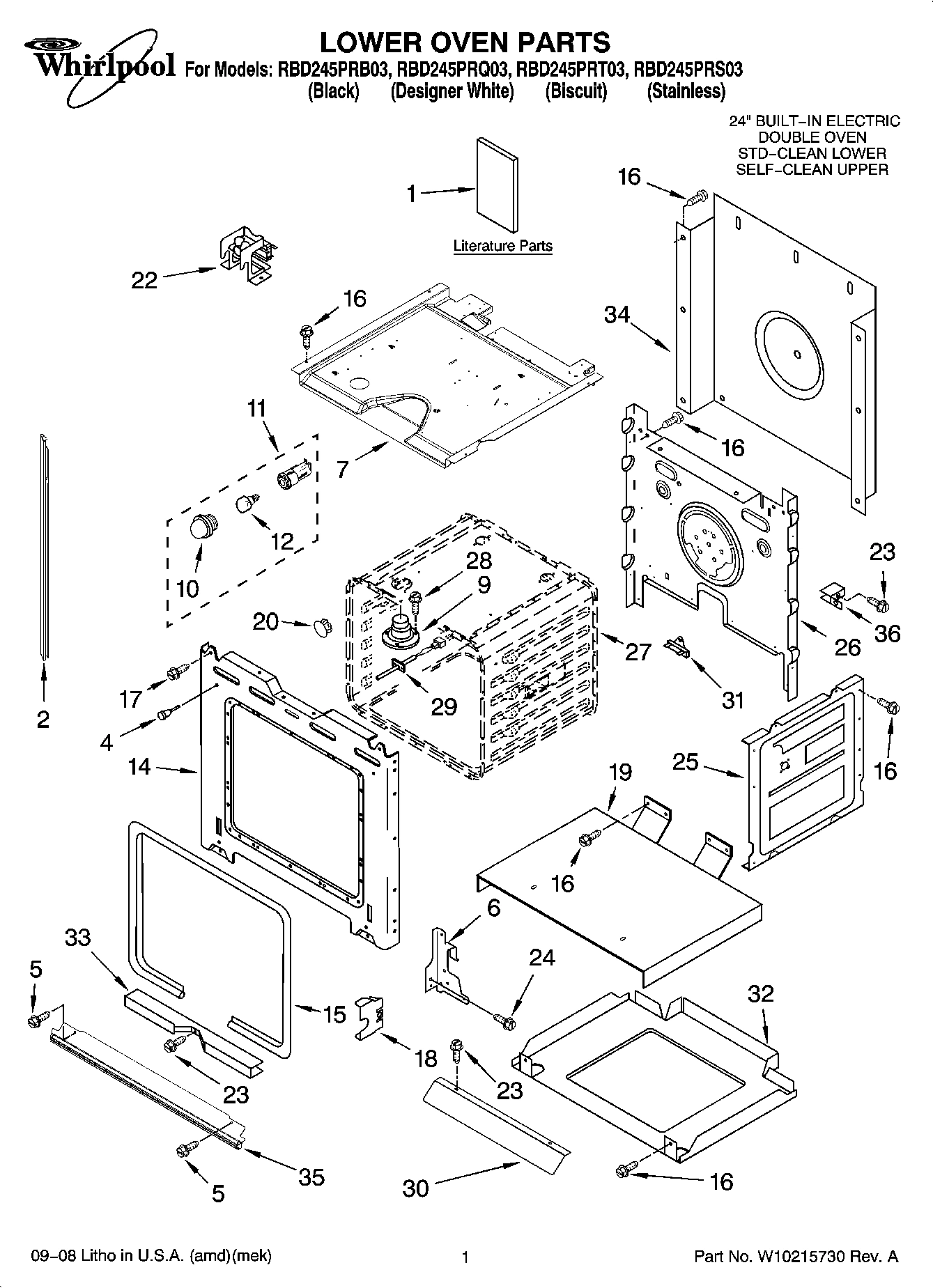 01 - LOWER OVEN PARTS