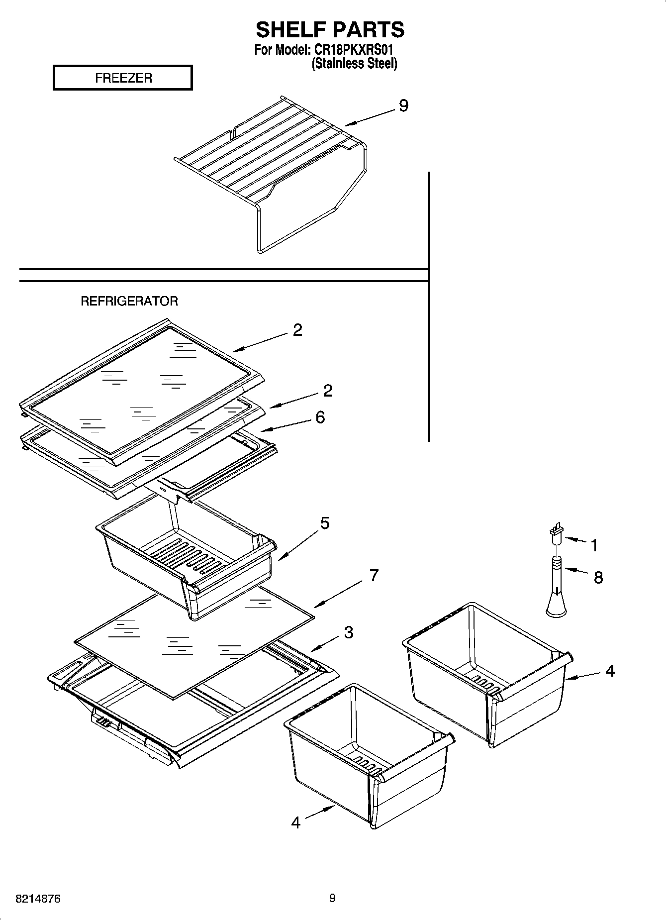 05 - SHELF PARTS, OPTIONAL PARTS (NOT INCLUDED)