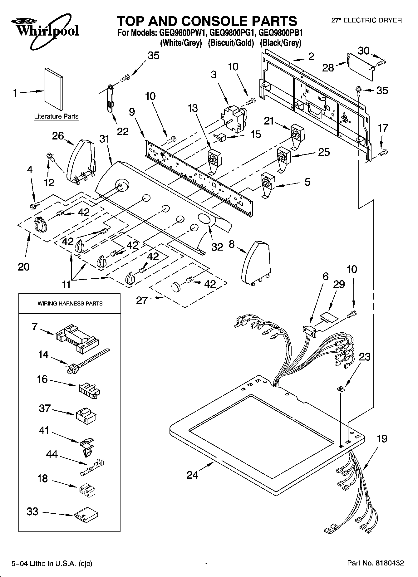 01 - TOP AND CONSOLE PARTS