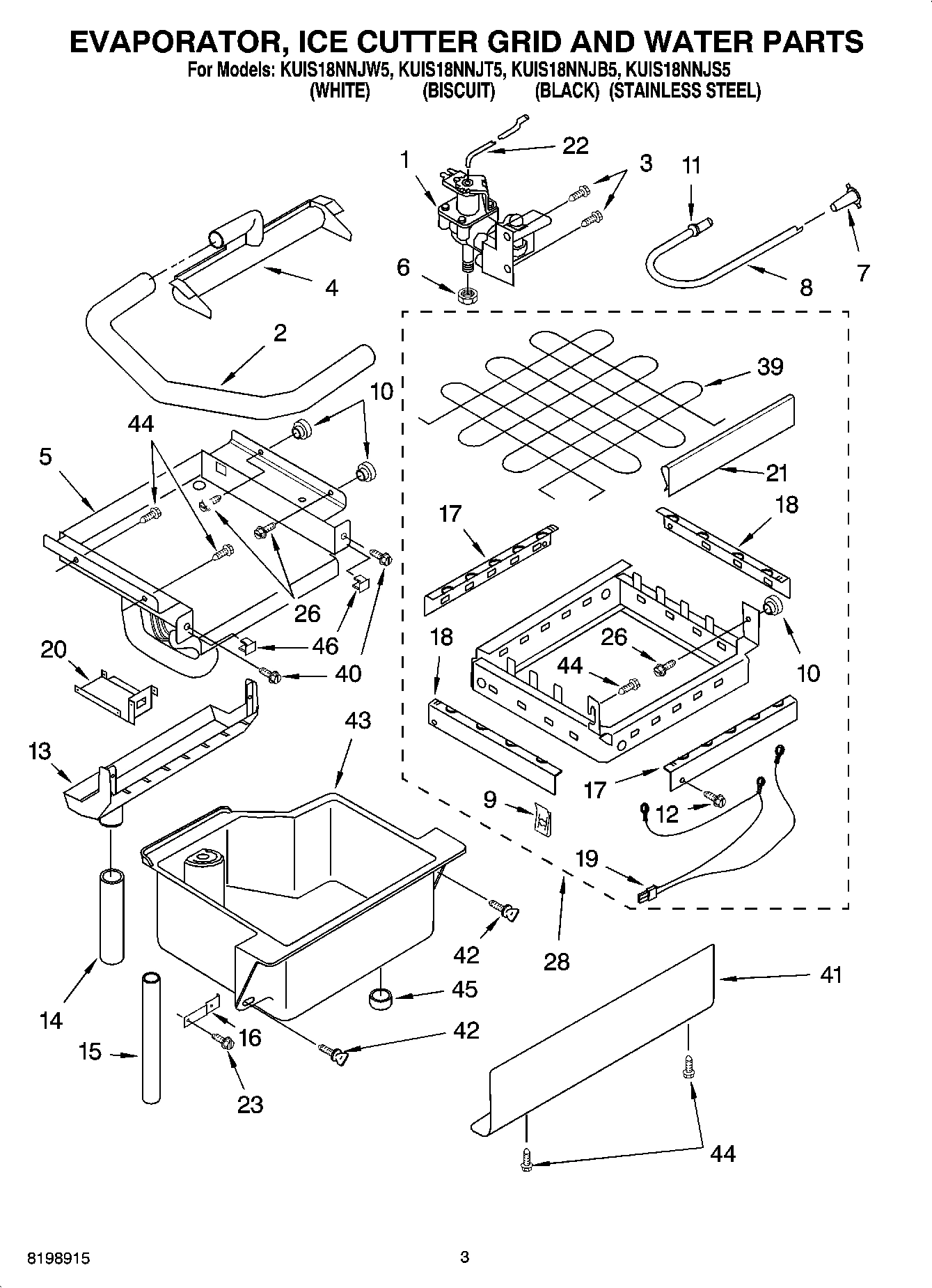 02 - EVAPORATOR ICE CUTTER GRID AND WATER PARTS