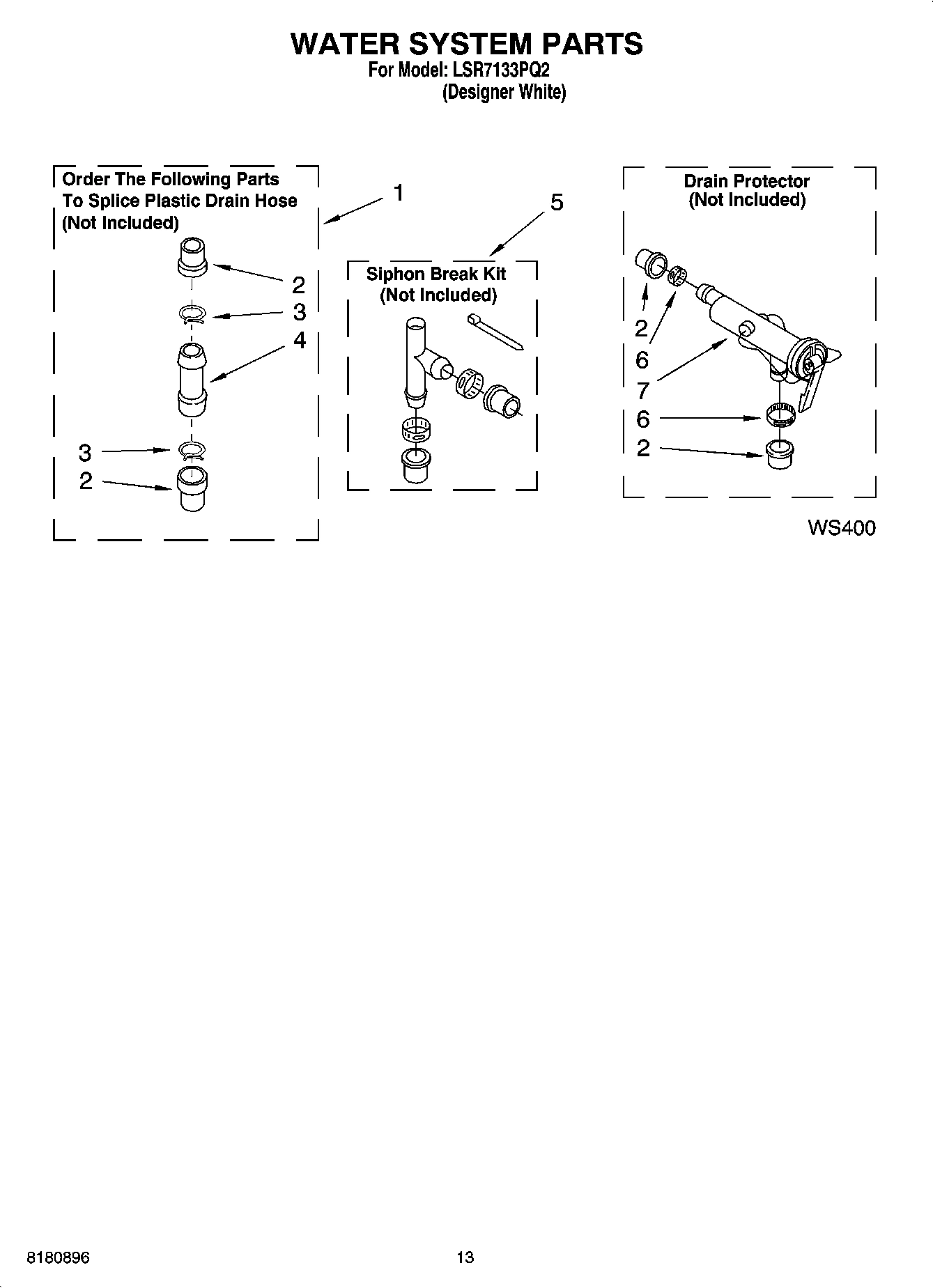 09 - WATER SYSTEM PARTS, OPTIONAL PARTS (NOT INCLUDED)