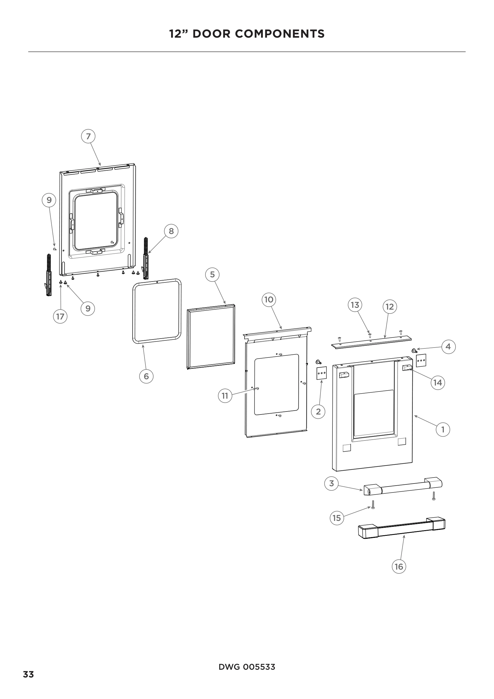 12” DOOR COMPONENTS