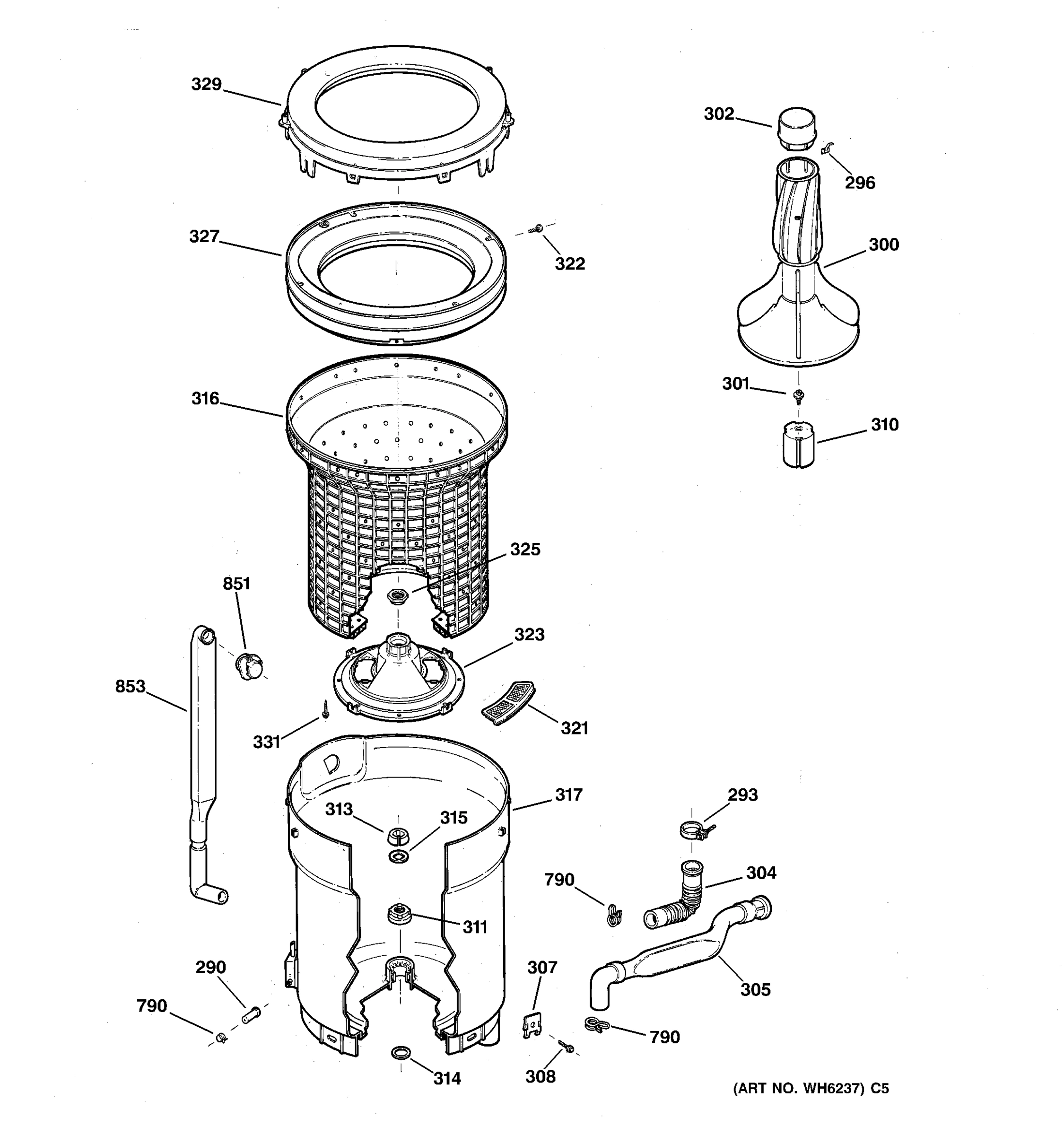 TUB, BASKET & AGITATOR