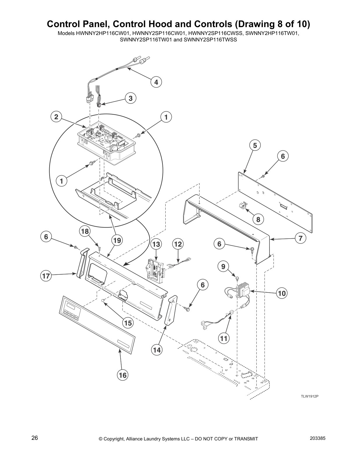 Control Panel, Control Hood and Controls (Drawing 8 of 10)