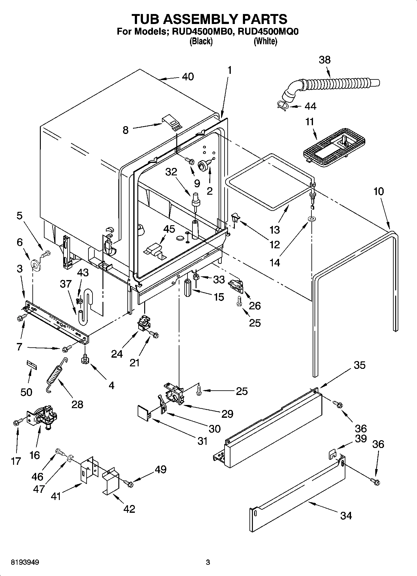03 - TUB ASSEMBLY PARTS