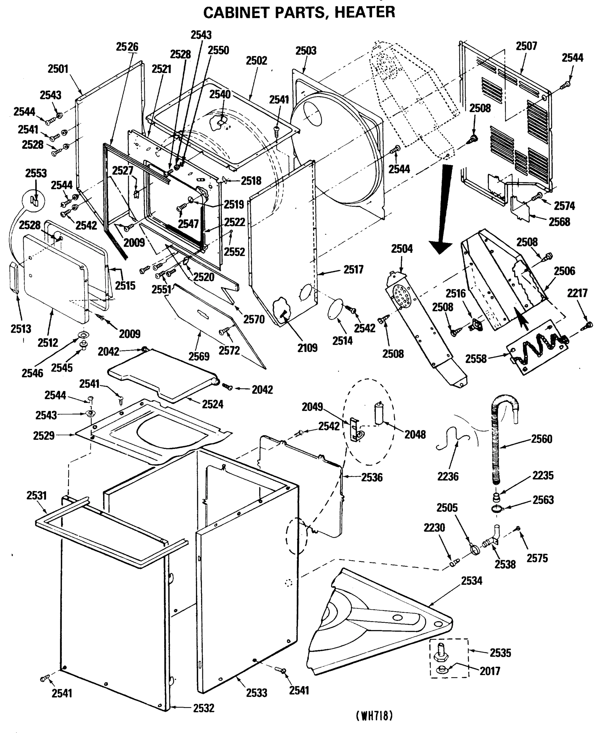 CABINET PARTS, HEATER
