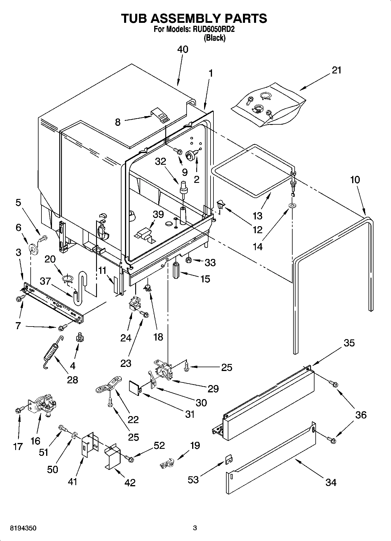 03 - TUB ASSEMBLY PARTS