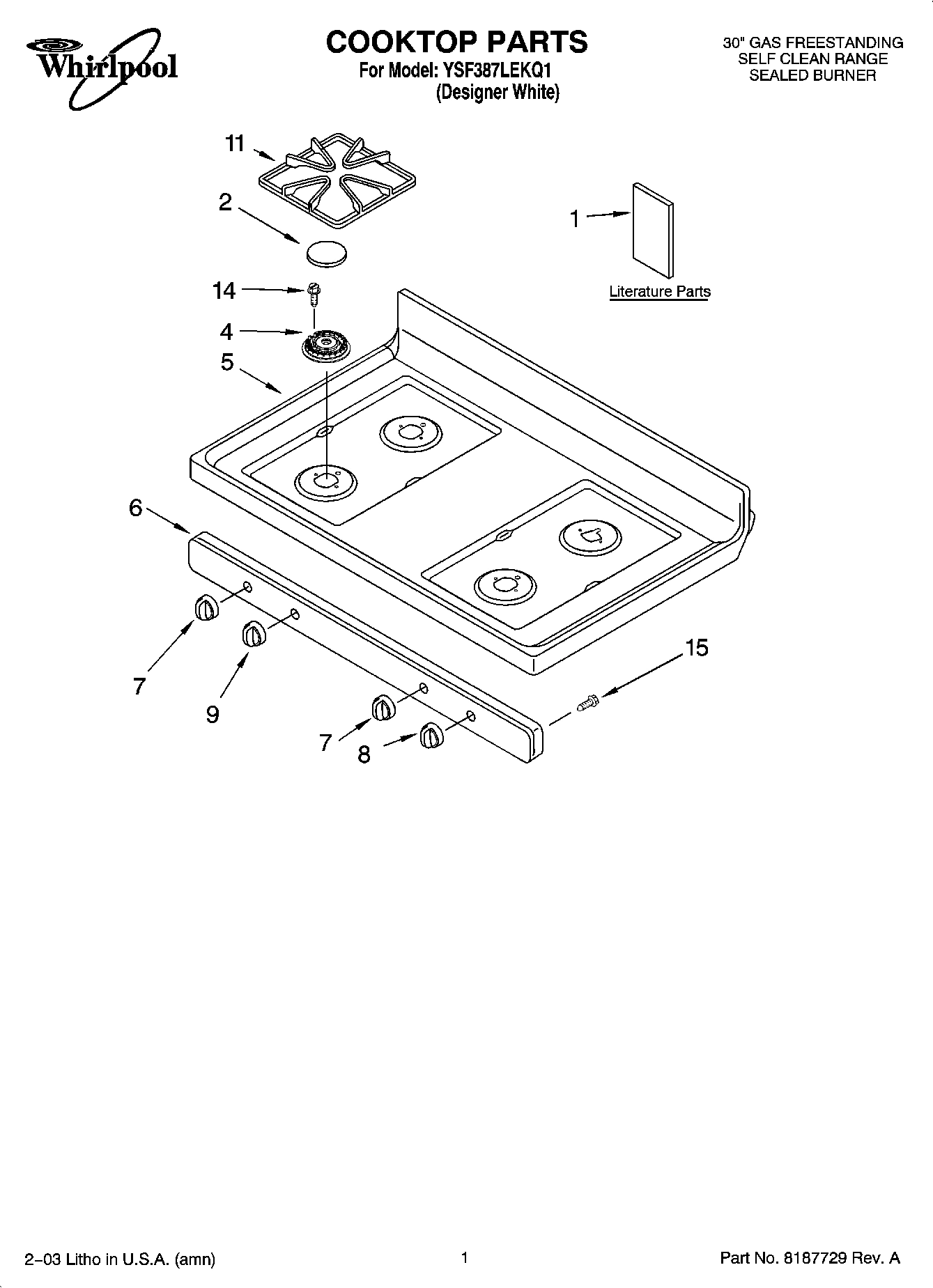 01 - COOKTOP PARTS