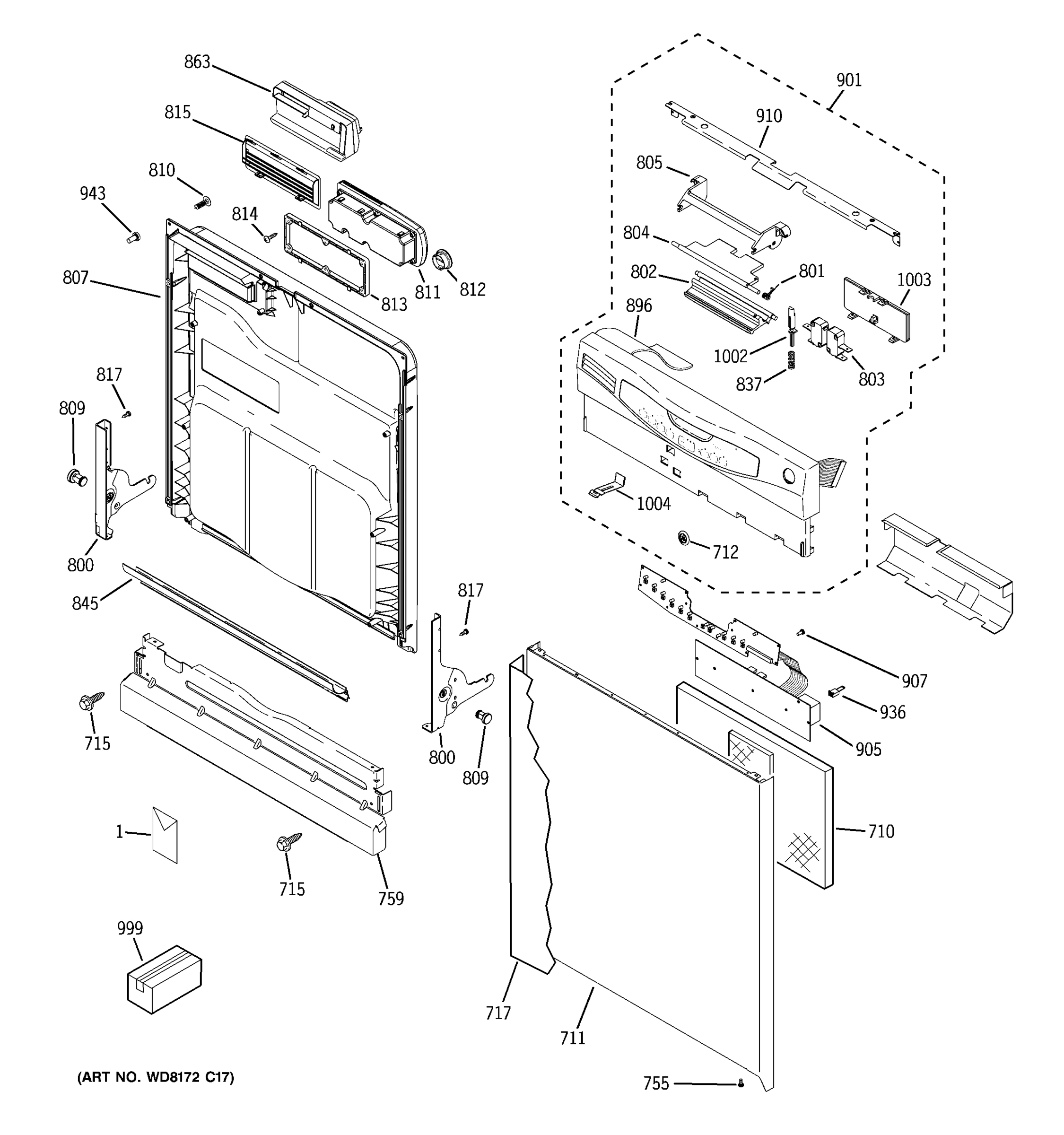 ESCUTCHEON & DOOR ASSEMBLY
