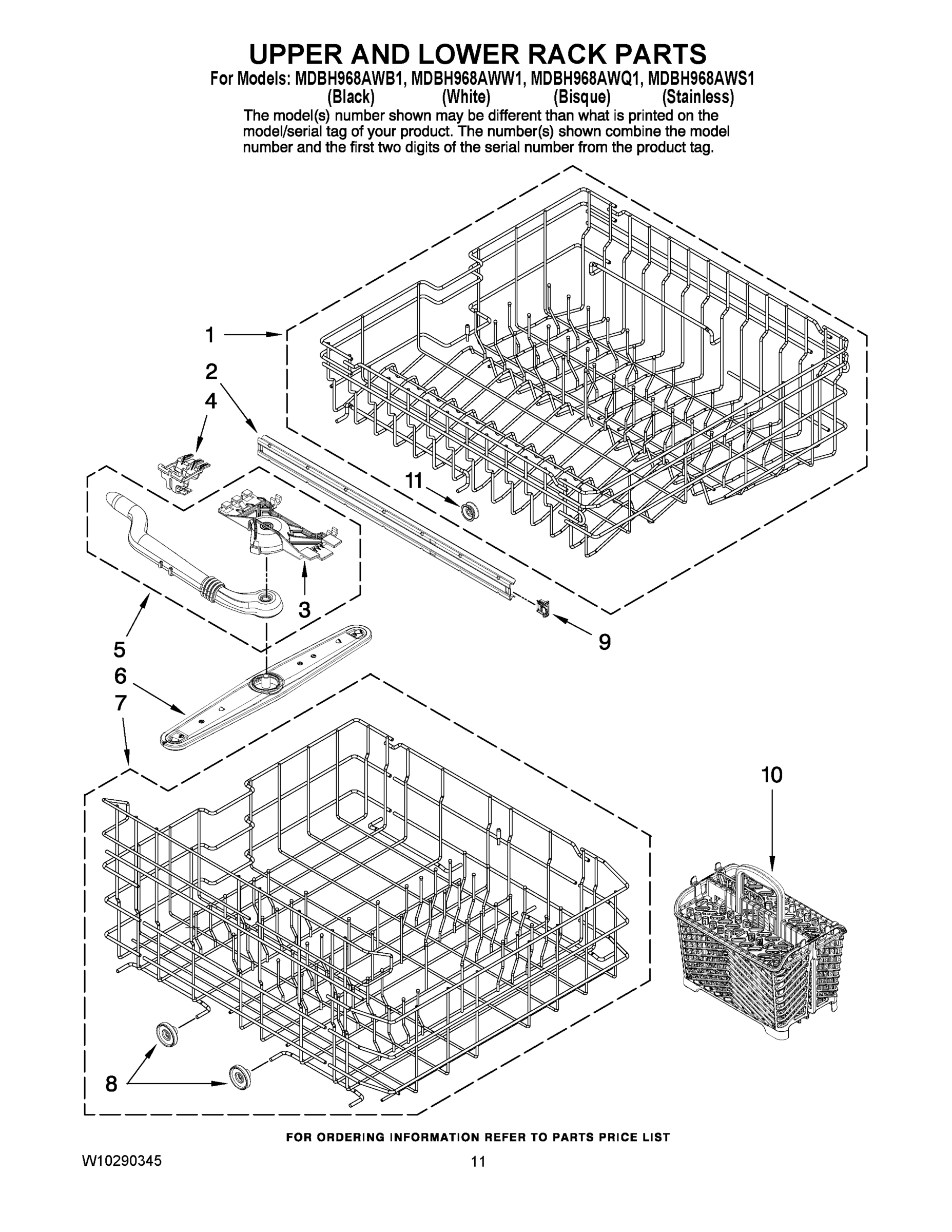 09 - UPPER AND LOWER RACK PARTS