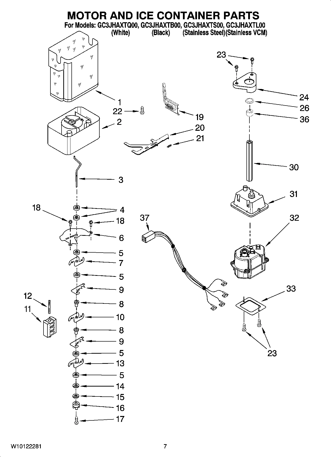 05 - MOTOR AND ICE CONTAINER PARTS
