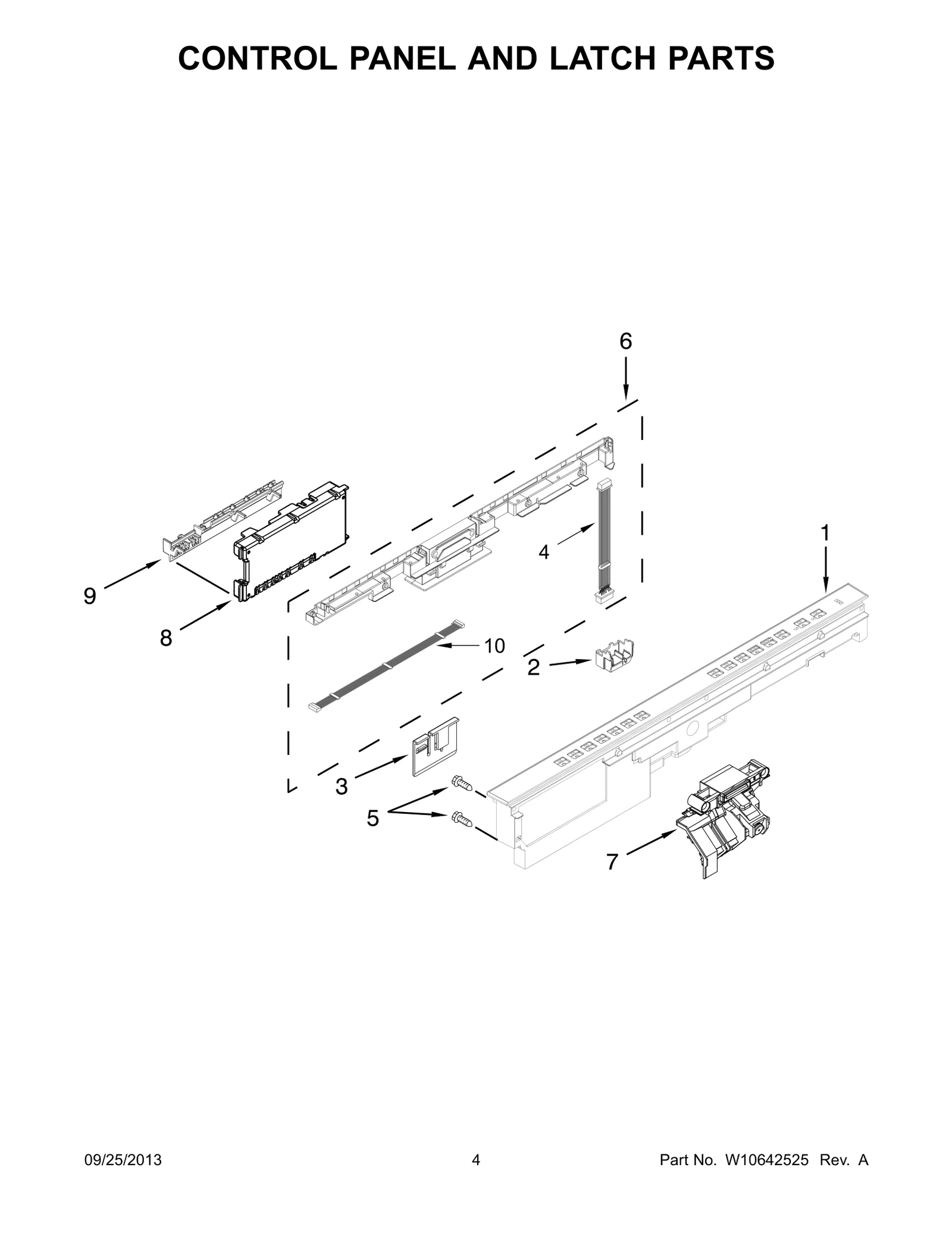 CONTROL PANEL AND LATCH PARTS