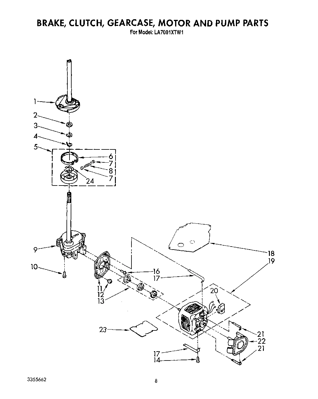 07 - BRAKE, CLUTCH, GEARCASE, MOTOR AND PUMP