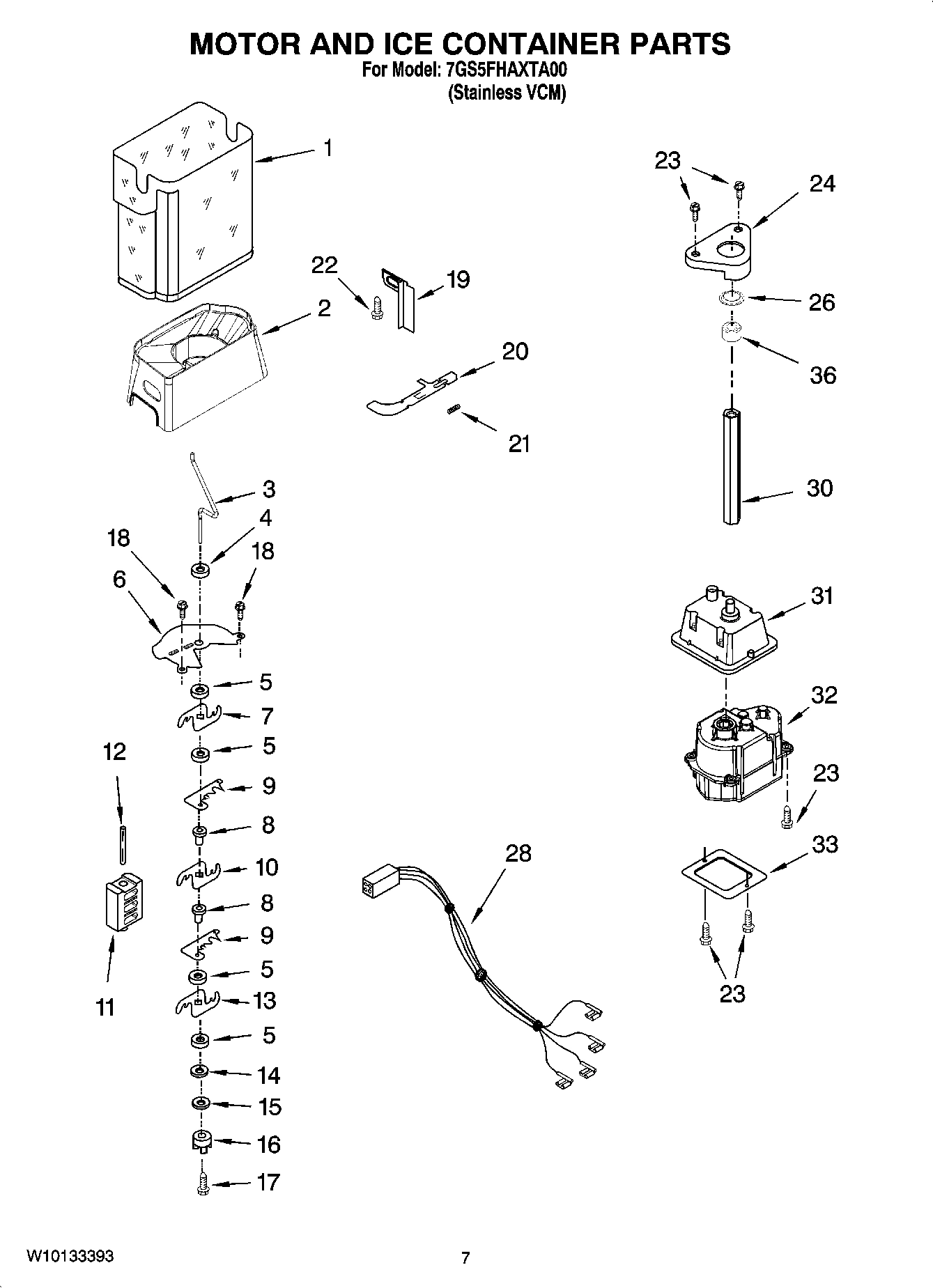 05 - MOTOR AND ICE CONTAINER PARTS