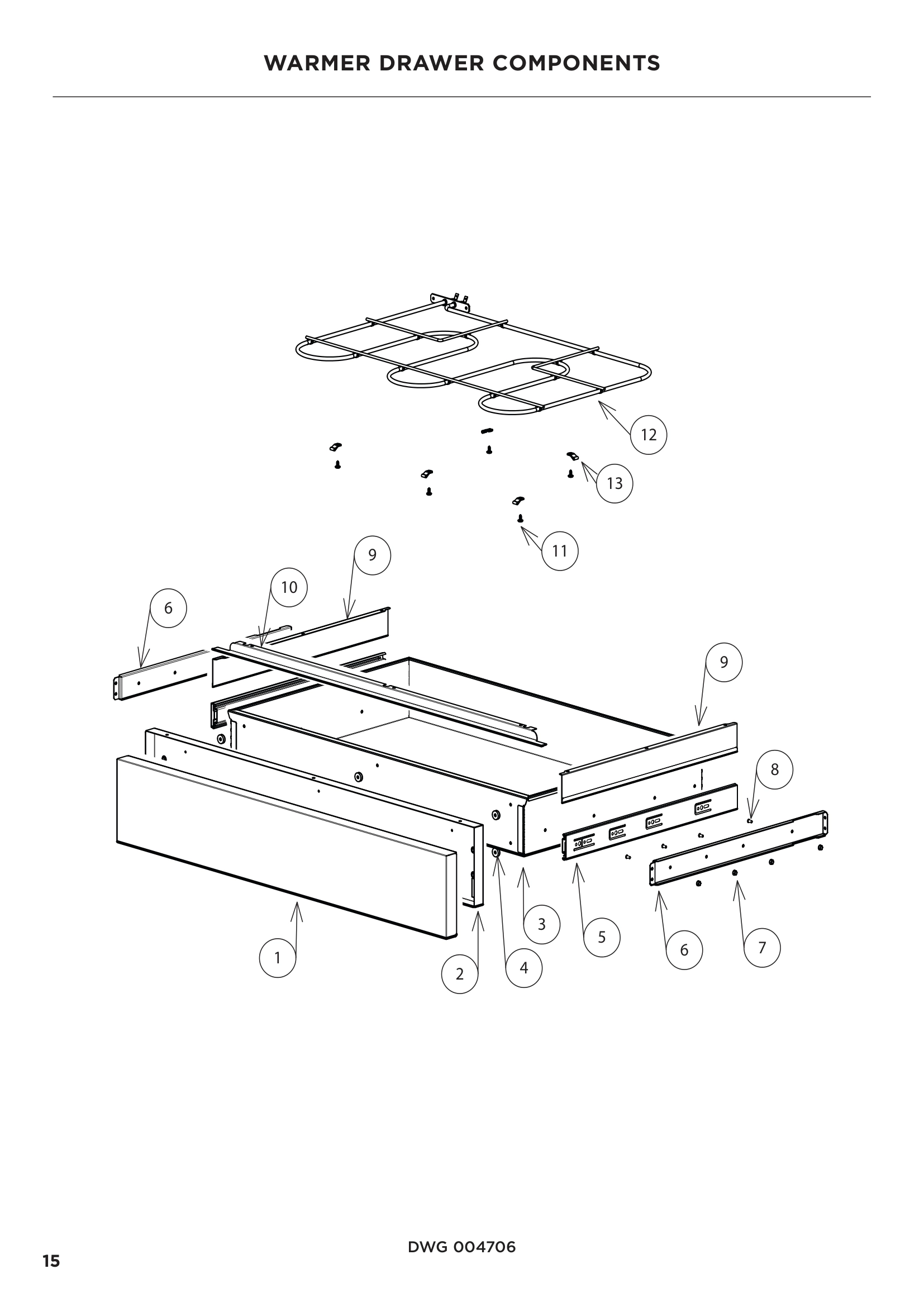 WARMER DRAWER COMPONENTS