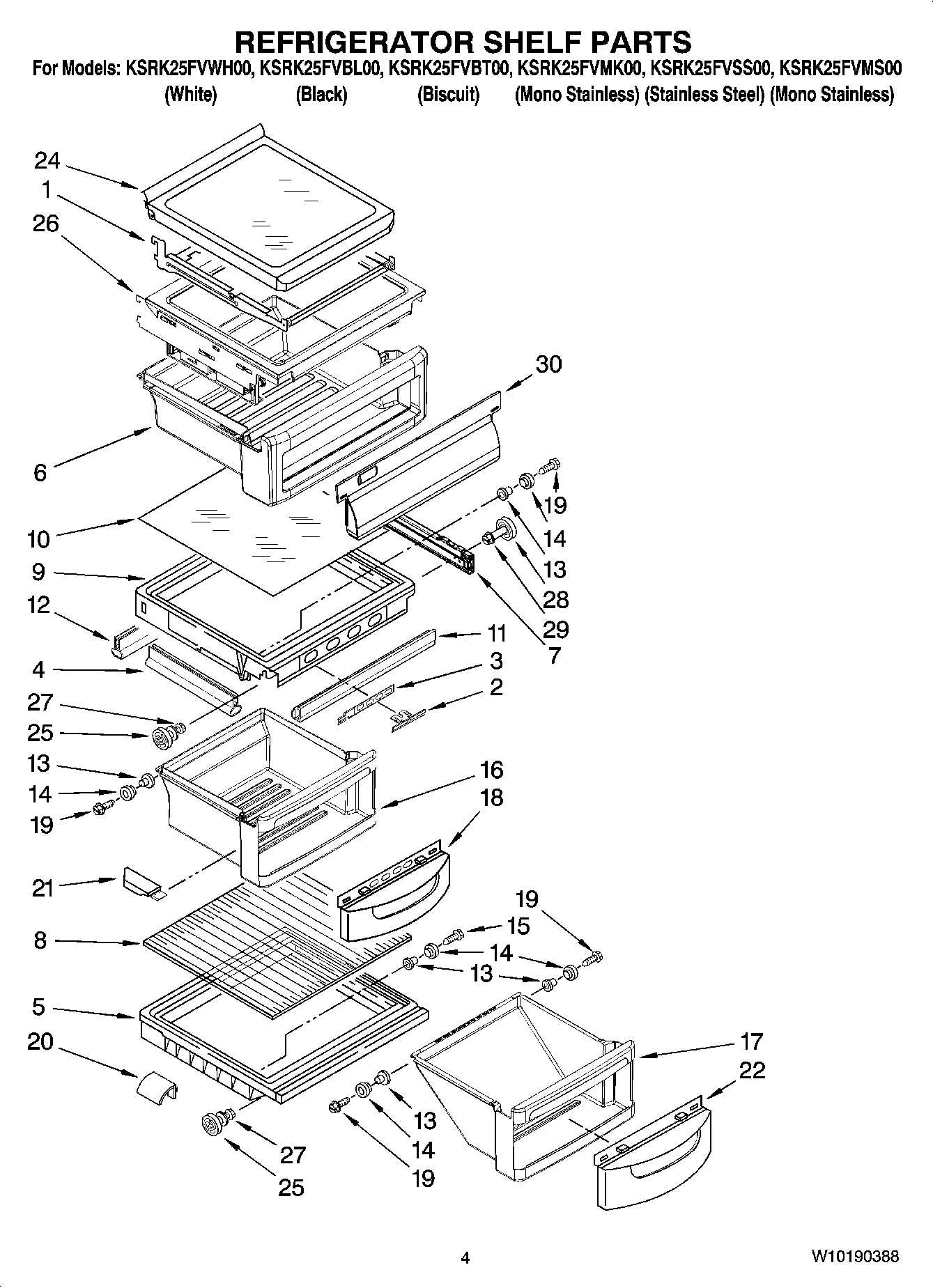 03 - REFRIGERATOR SHELF PARTS