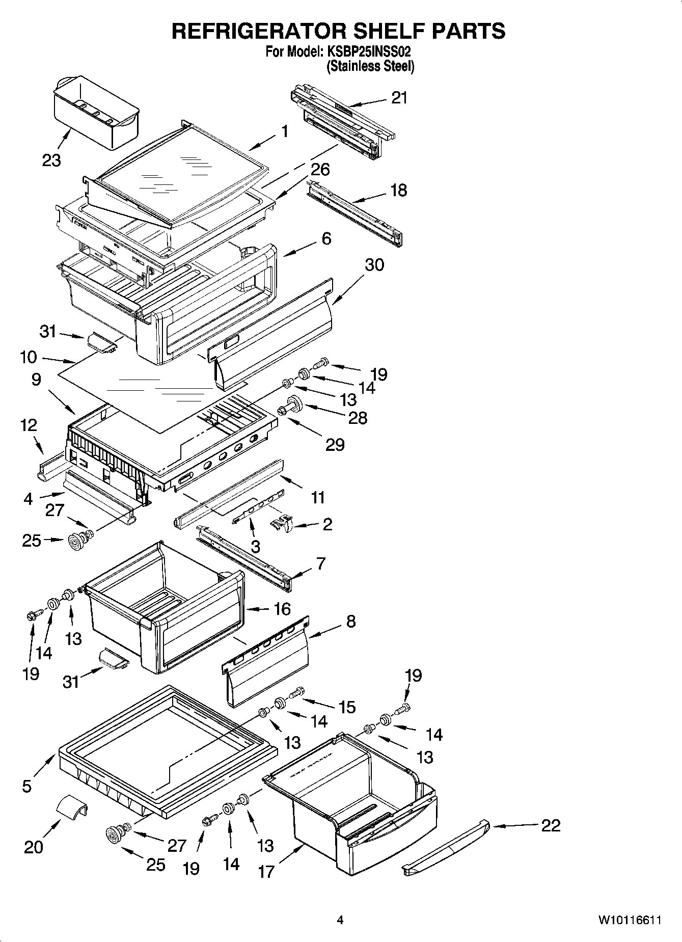 03 - REFRIGERATOR SHELF PARTS